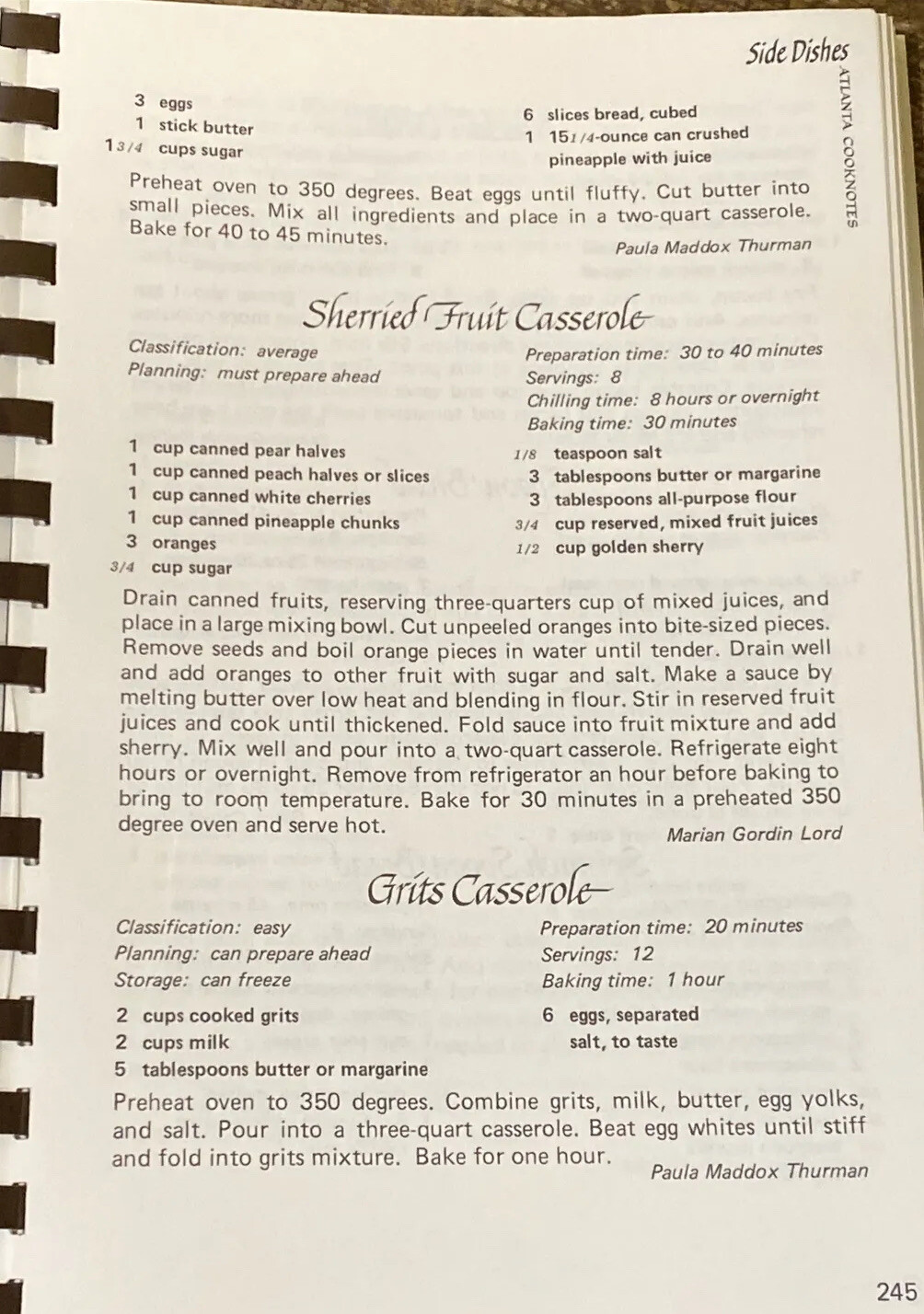 Atlanta Cooknotes The Junior League of Georgia 1983 Spiral 440 Pages Cookbook