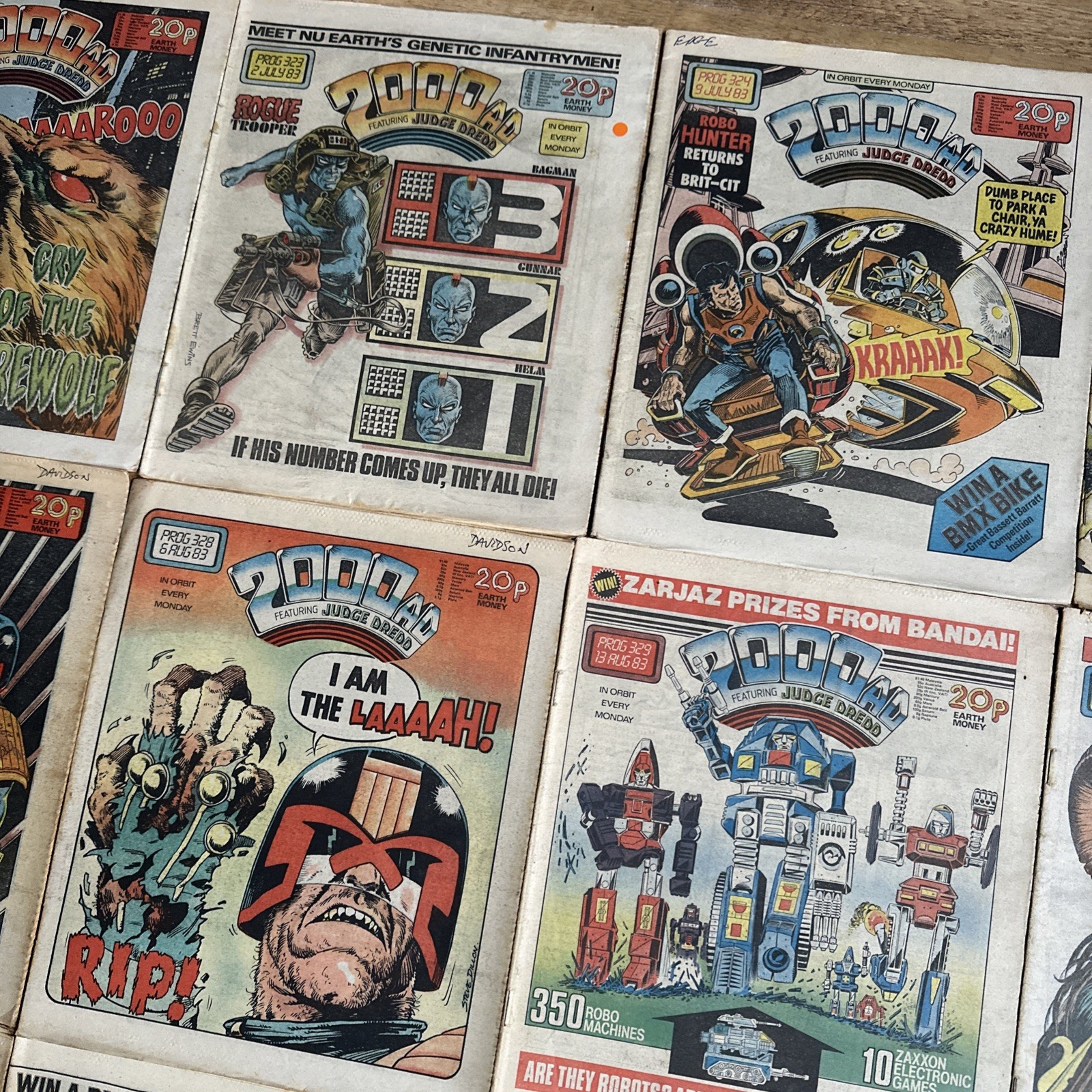 2000AD Progs Judge Dredd issues 321 – 339 job lot