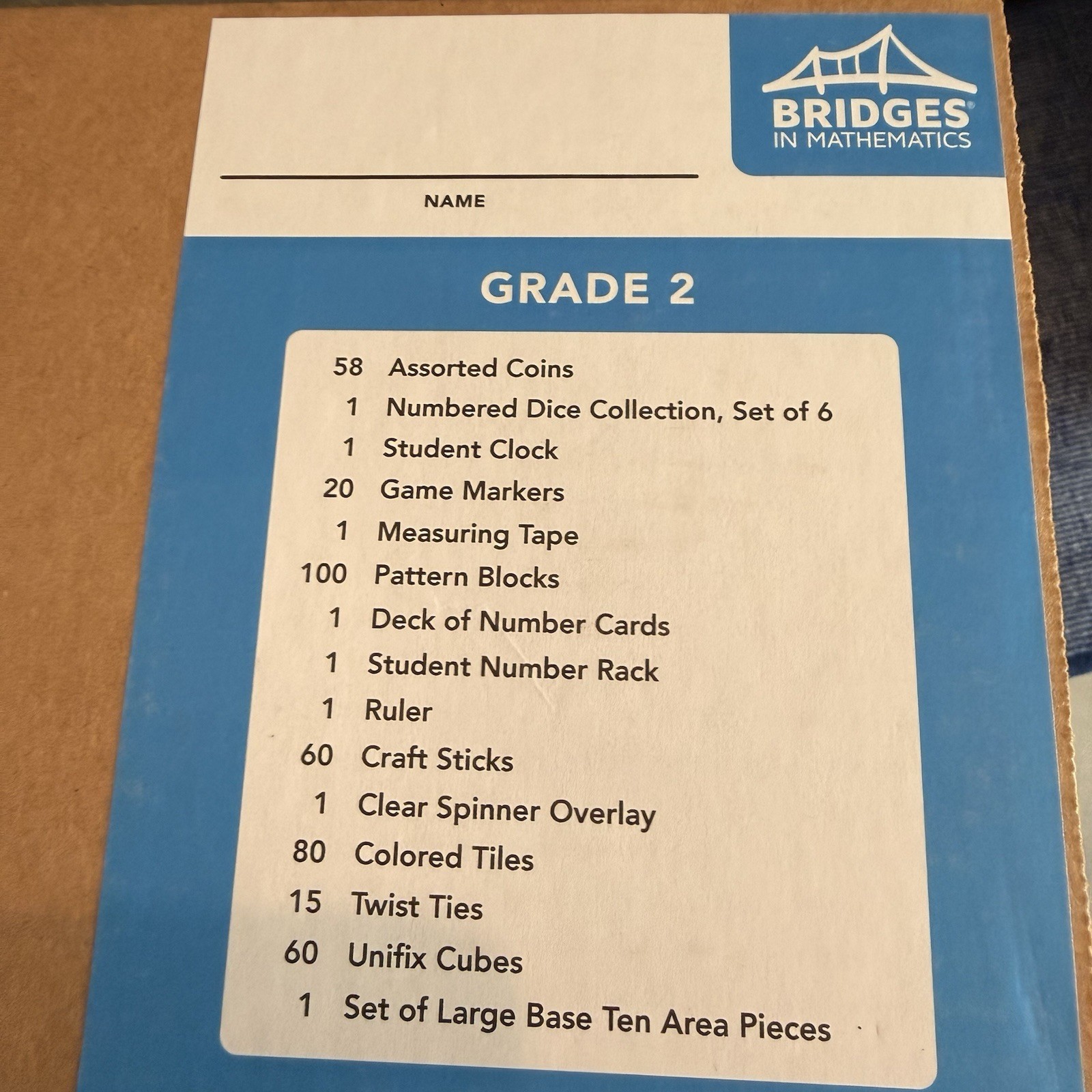 Bridges In Mathematics 2nd Grade Student Learning Kit Math – New W/ All Parts