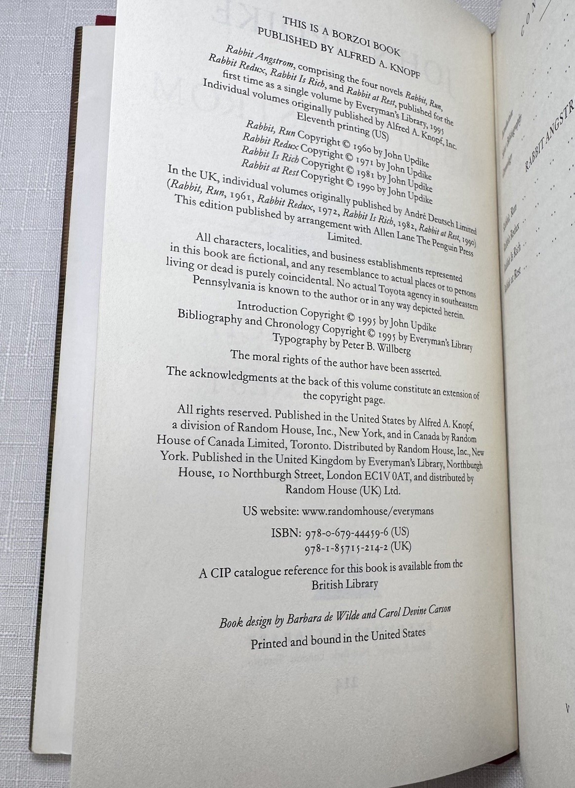 John Updike RABBIT ANGSTROM A Tetralogy 1st Edition 11th Printing