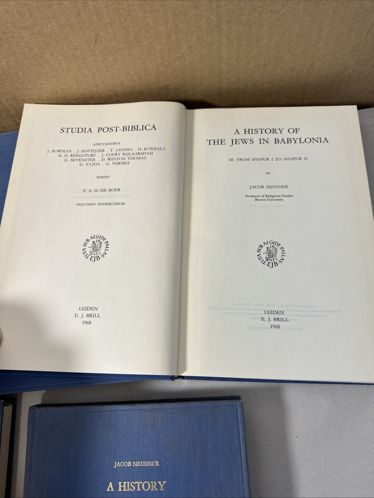 A History of The Jews In Babylonia by Jacob Neusner 5 Volume Set First Edition