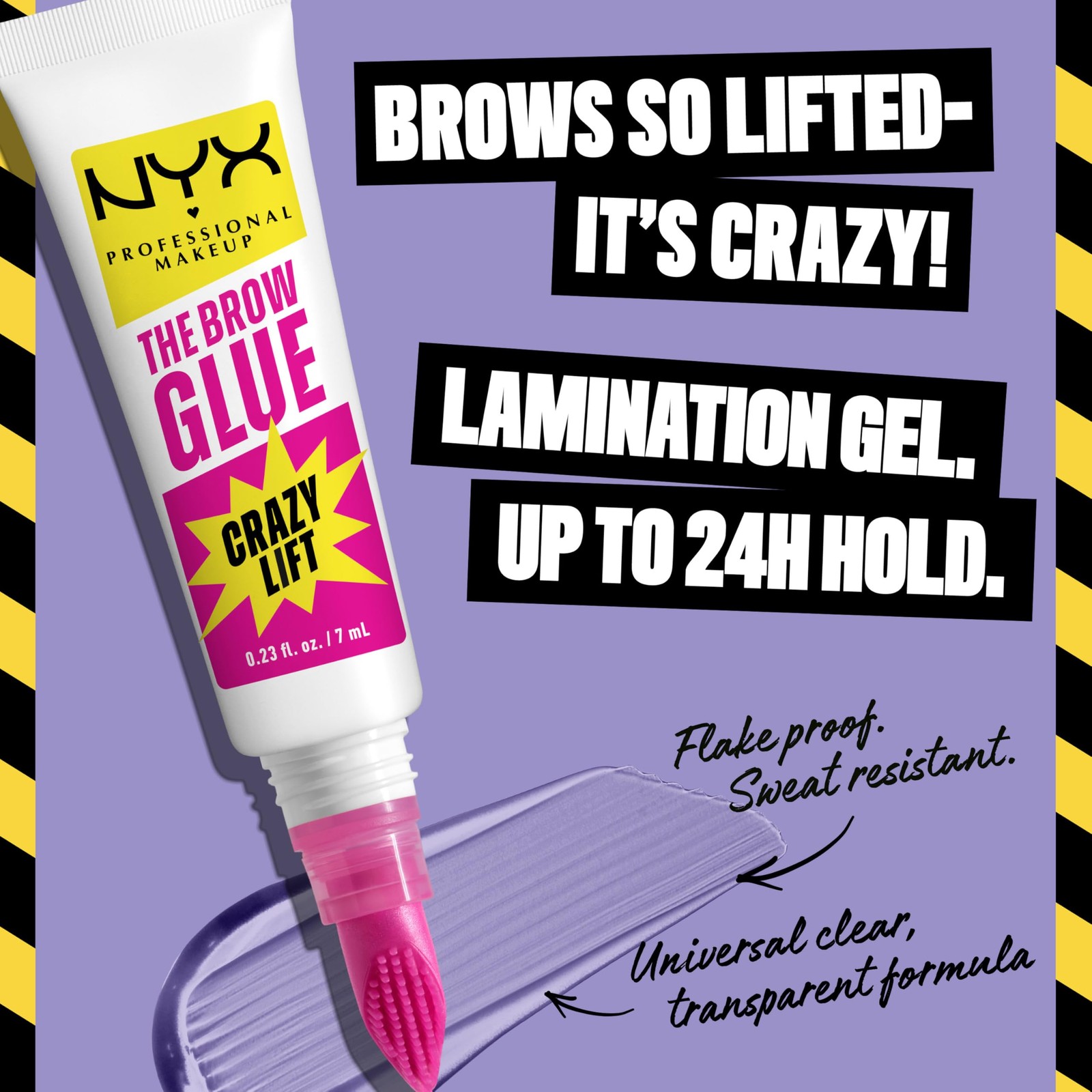 NYX PROFESSIONAL MAKEUP The Brow Glue Crazy 0.23 Fl Oz (Pack of 1), Clear