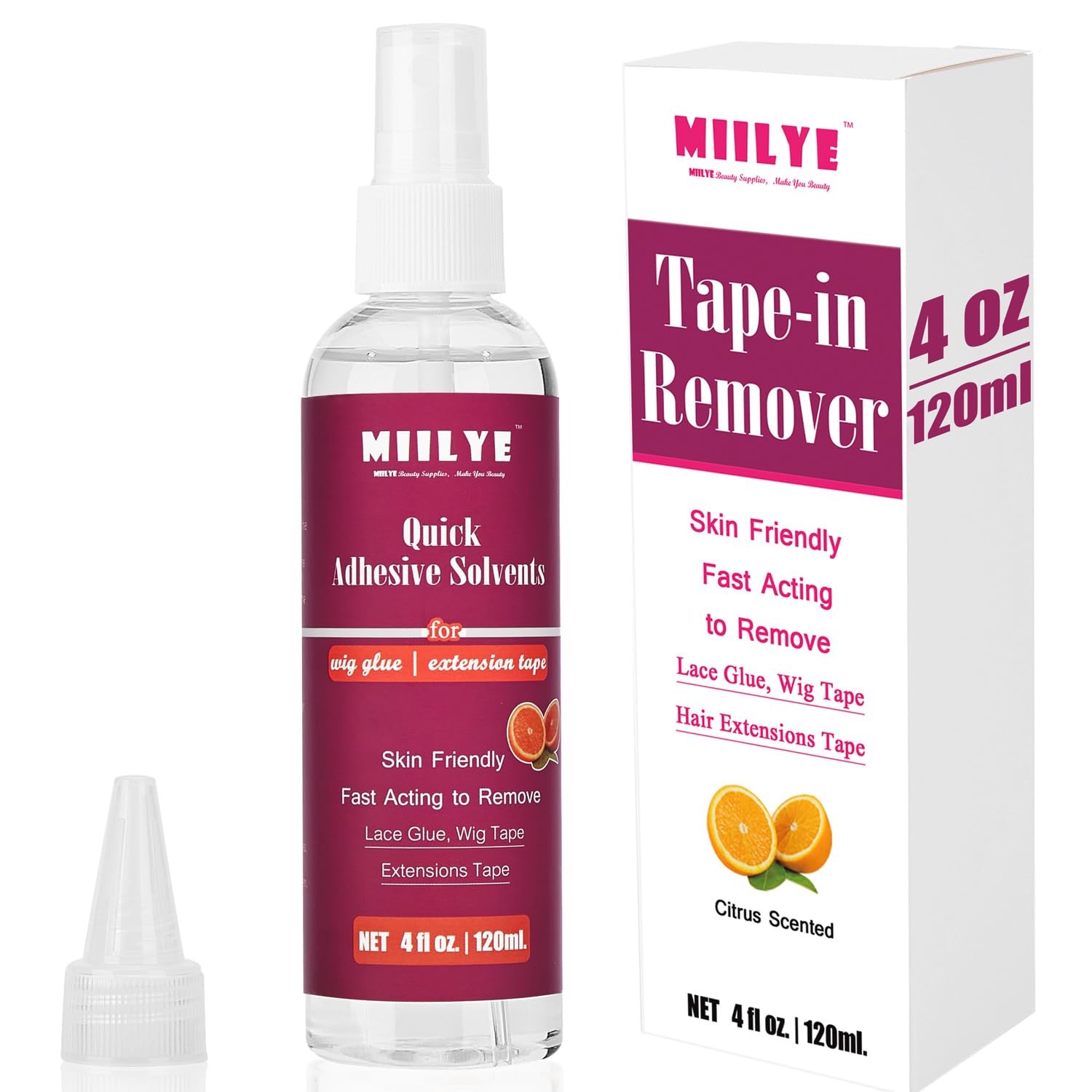 MIILYE Tape in Extension Remover Spray 4OZ/120ml, 4OZ/ 120ML, Clear