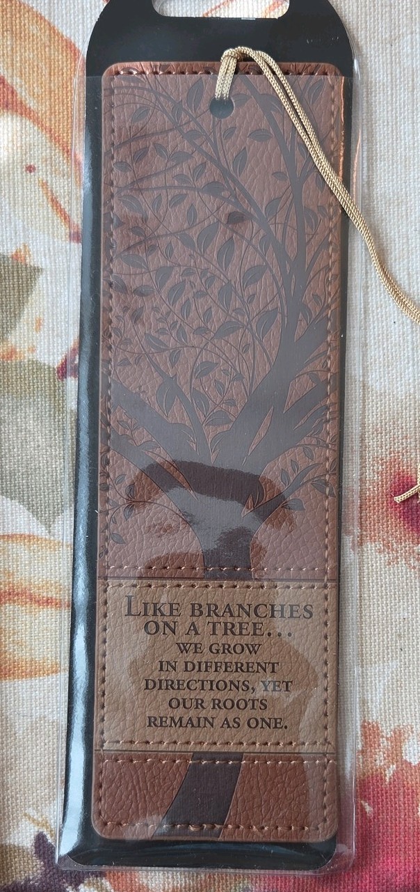 Brown Faux Leather Bookmark 7in x 2.25in