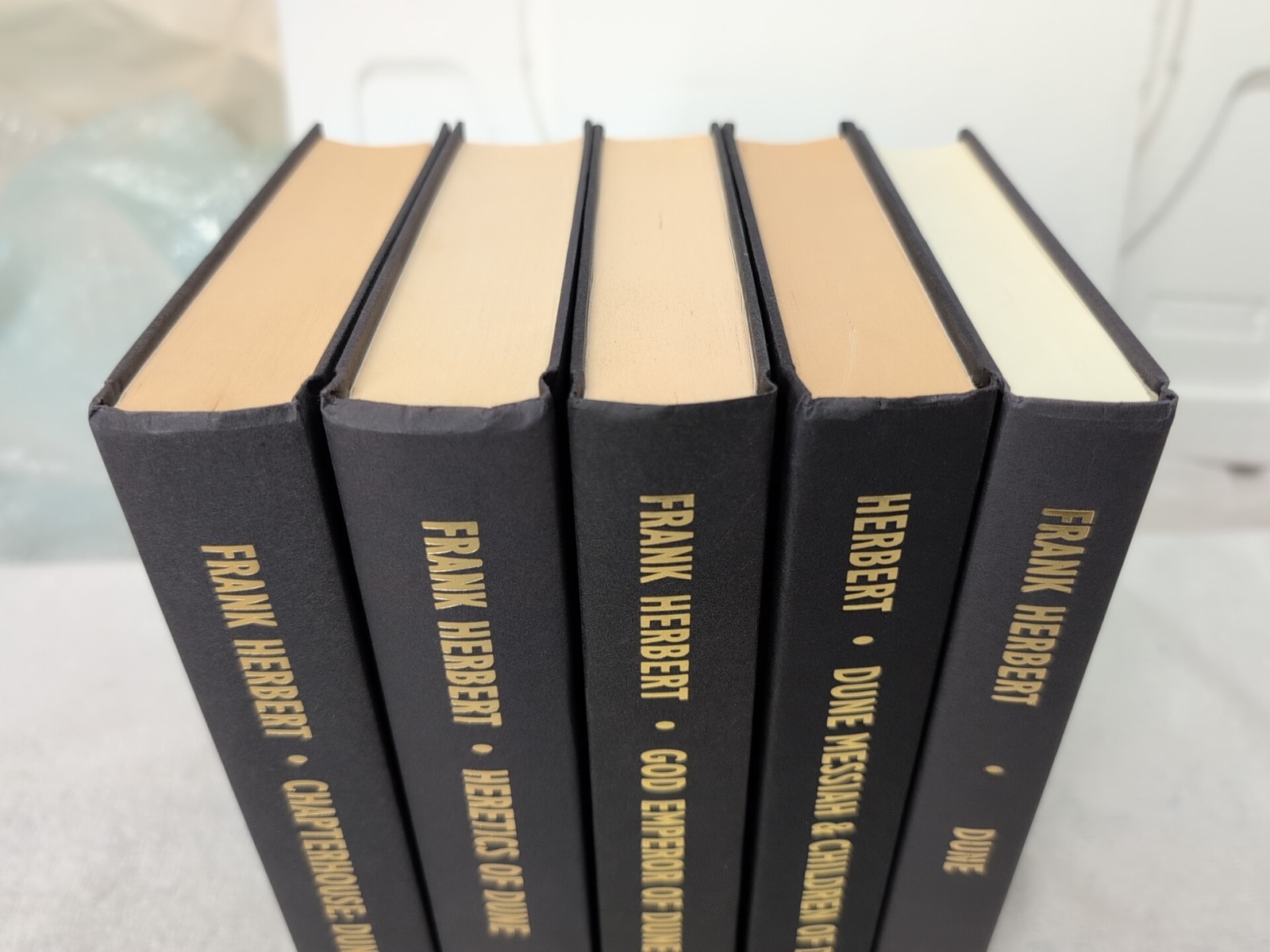 5 Vols!! DUNE COMPLETE SERIES by Frank Herbert + Custom Mylar ~ DUNE in 5 Vols!!