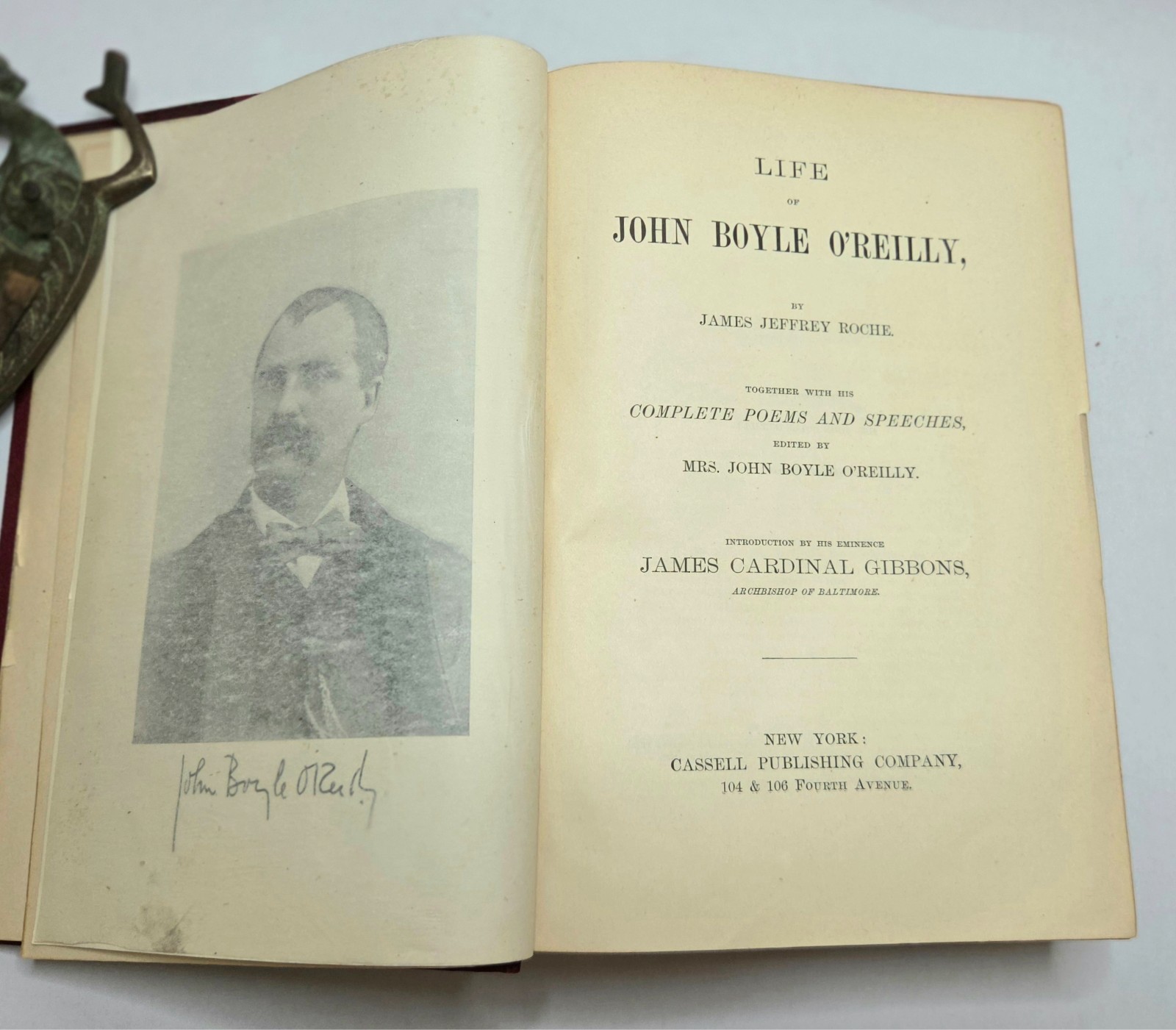 1891 John Boyle O’Reilly His Life Poems and Speeches-Roche-Leather-Antique