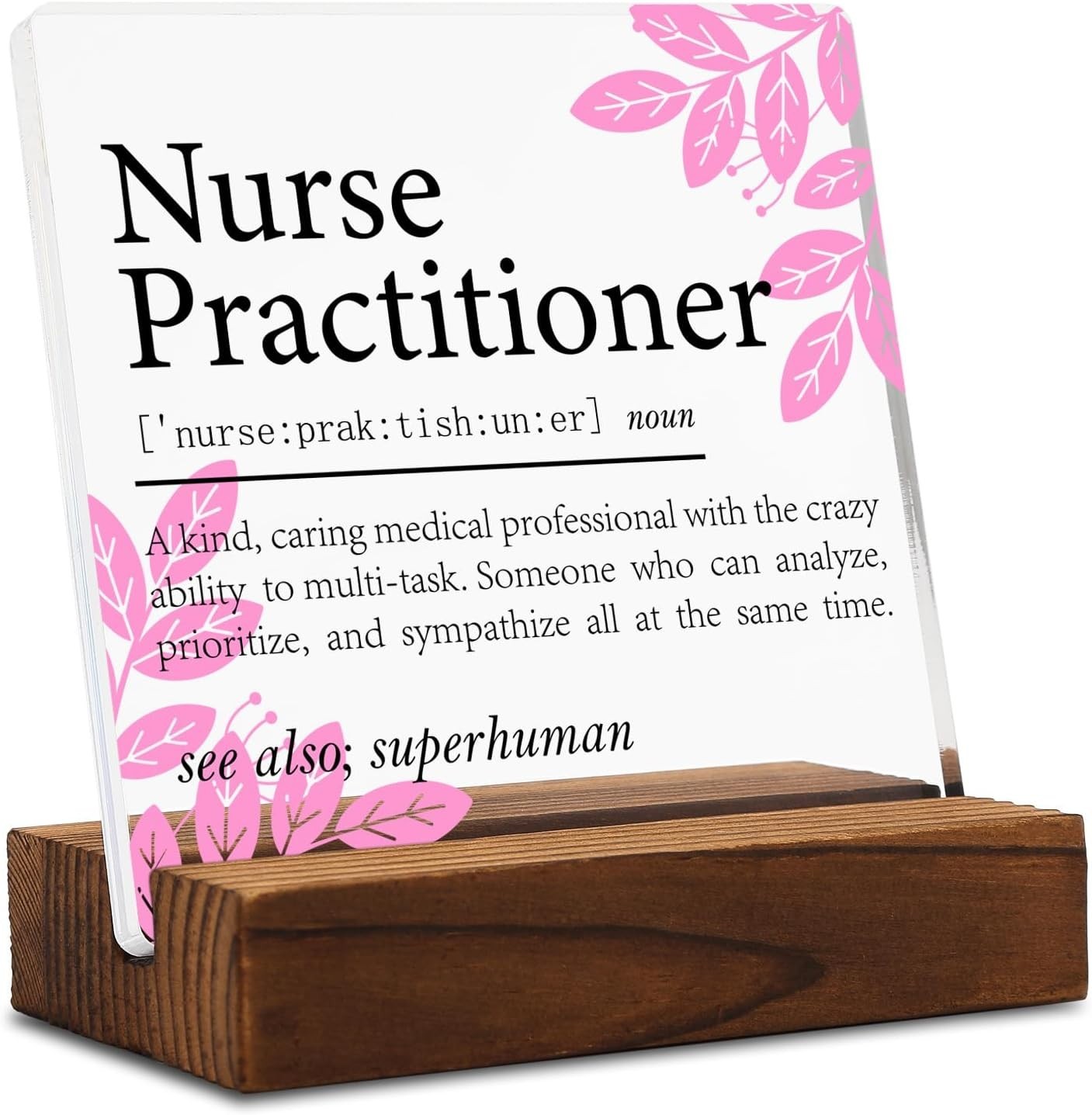 Clear Acrylic Nurse Practitioner Appreciation Sign for Office Decor – 4.7×2.7in