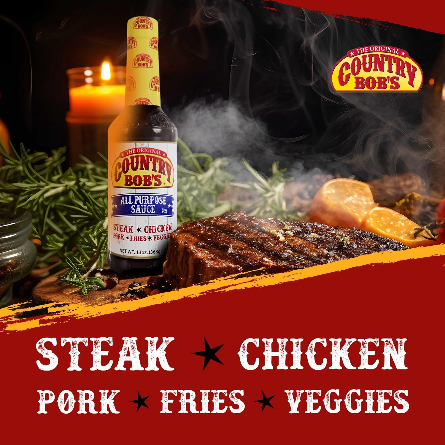Country Bob’s The Original All Purpose Sauce – Tangy 13 Ounce (Pack of 3)
