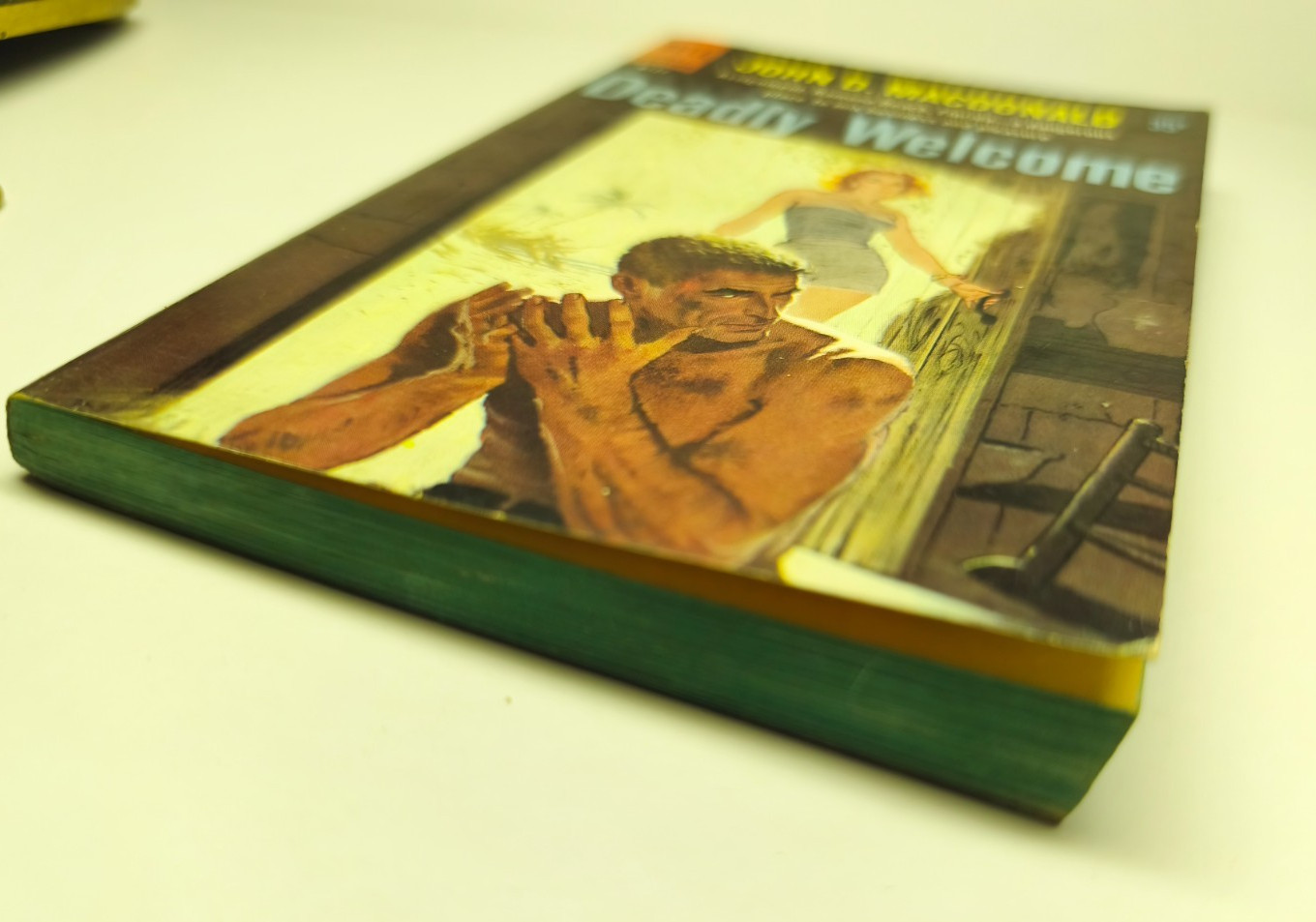 Vtg Deadly Welcome by John D. MacDonald 1958 PB / RARE 1st edition Cool Cover