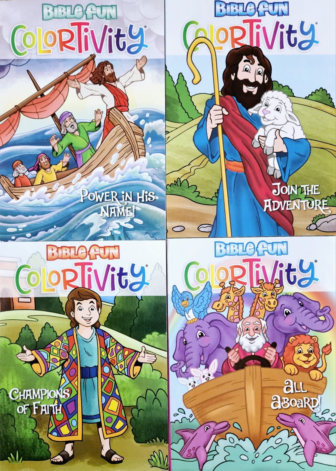 Bible Fun Colortivity Activity & Coloring Books Set of 4 – Over 250 pages!