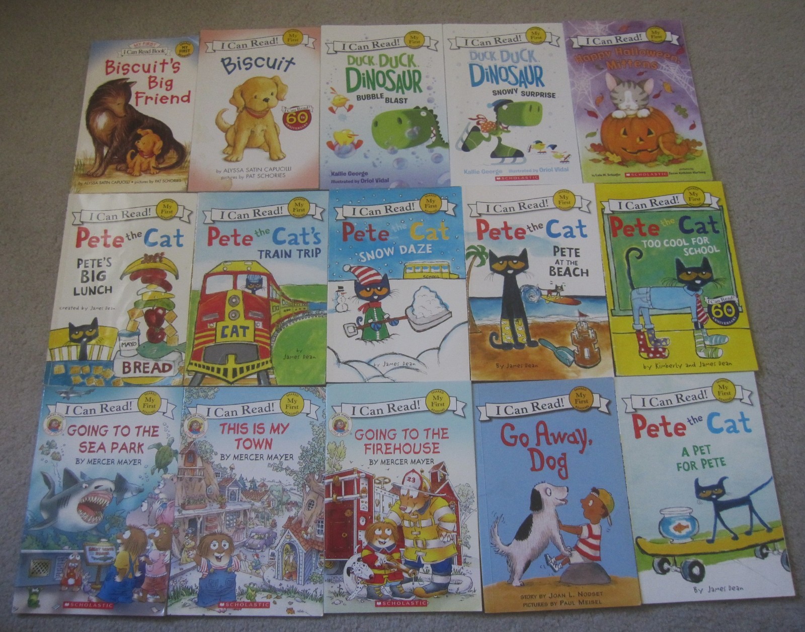 LOT OF 15 MY FIRST I CAN READ BOOKS: BISCUIT, PETE THE CAT, LITTLE CRITTER
