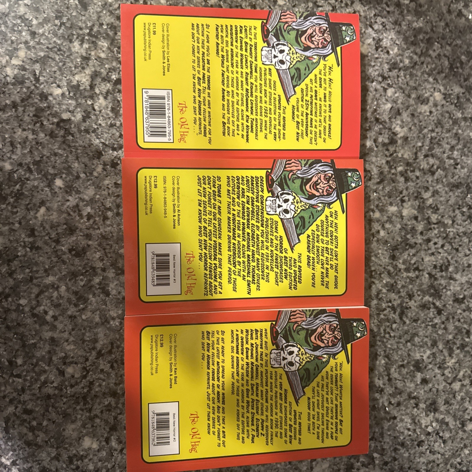 Best New Horror Vol 1–3 Lot – Ramsey Campbell Signed – Horror Anthology UK PB
