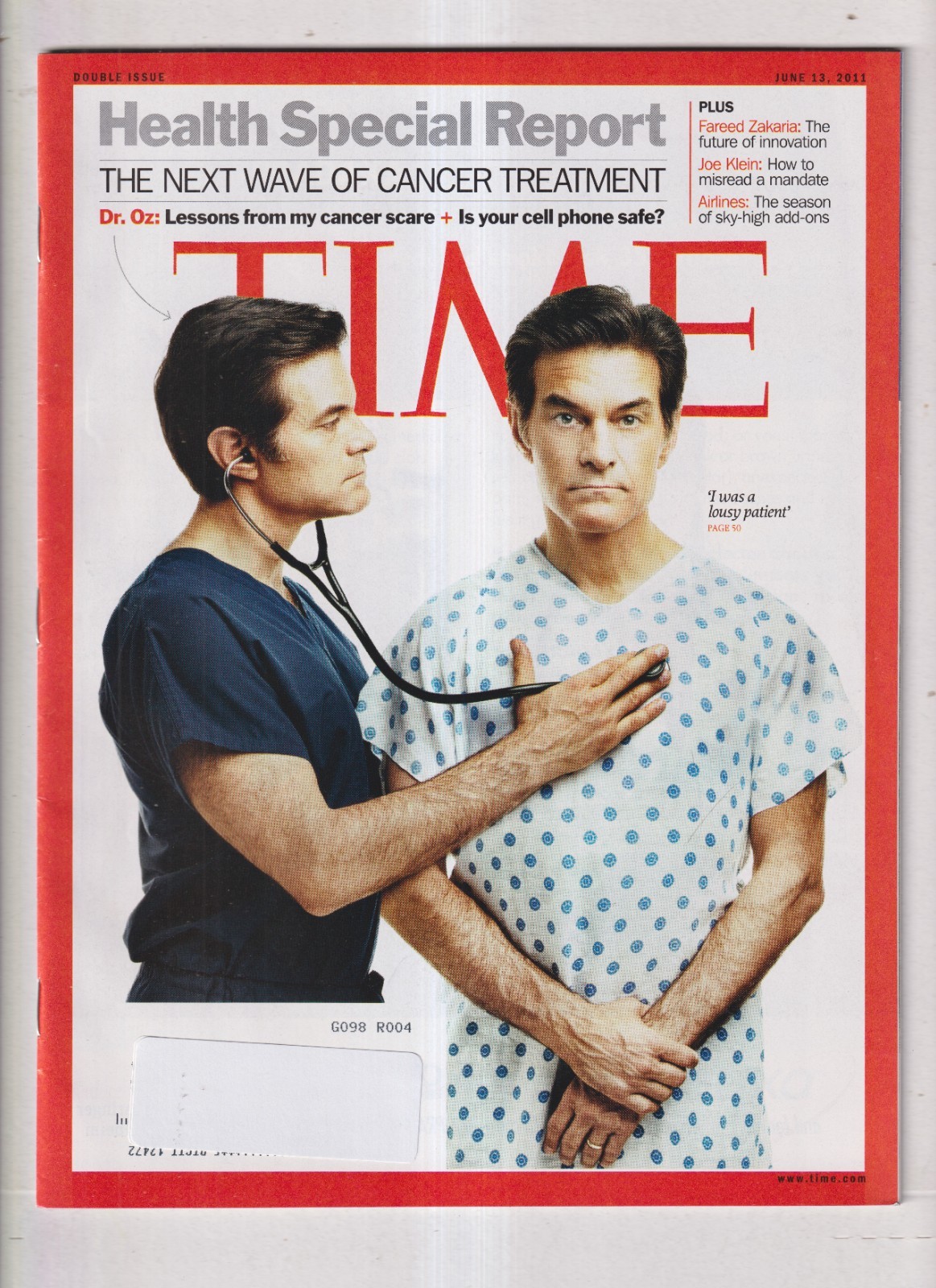 Time June 13, 2013 Dr. Oz, Health Special Report, Cancer Treatment, Future of I