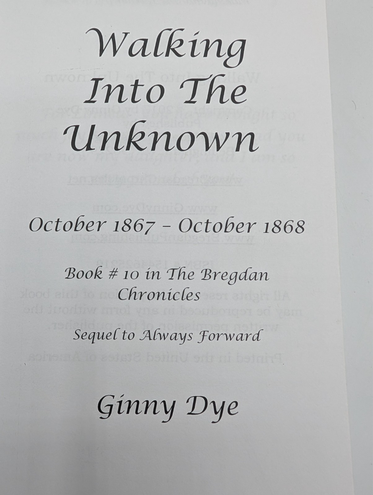 Walking Into The Unknown Bregdan Chronicles Volume 10 Ginny Dye