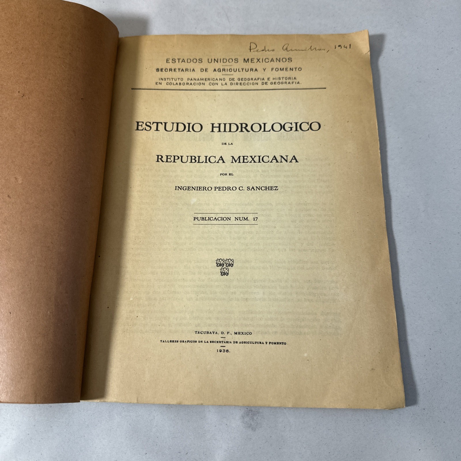 Estudio hidrologico de la Republica Mexicana 1936 Folding Maps Rare Book