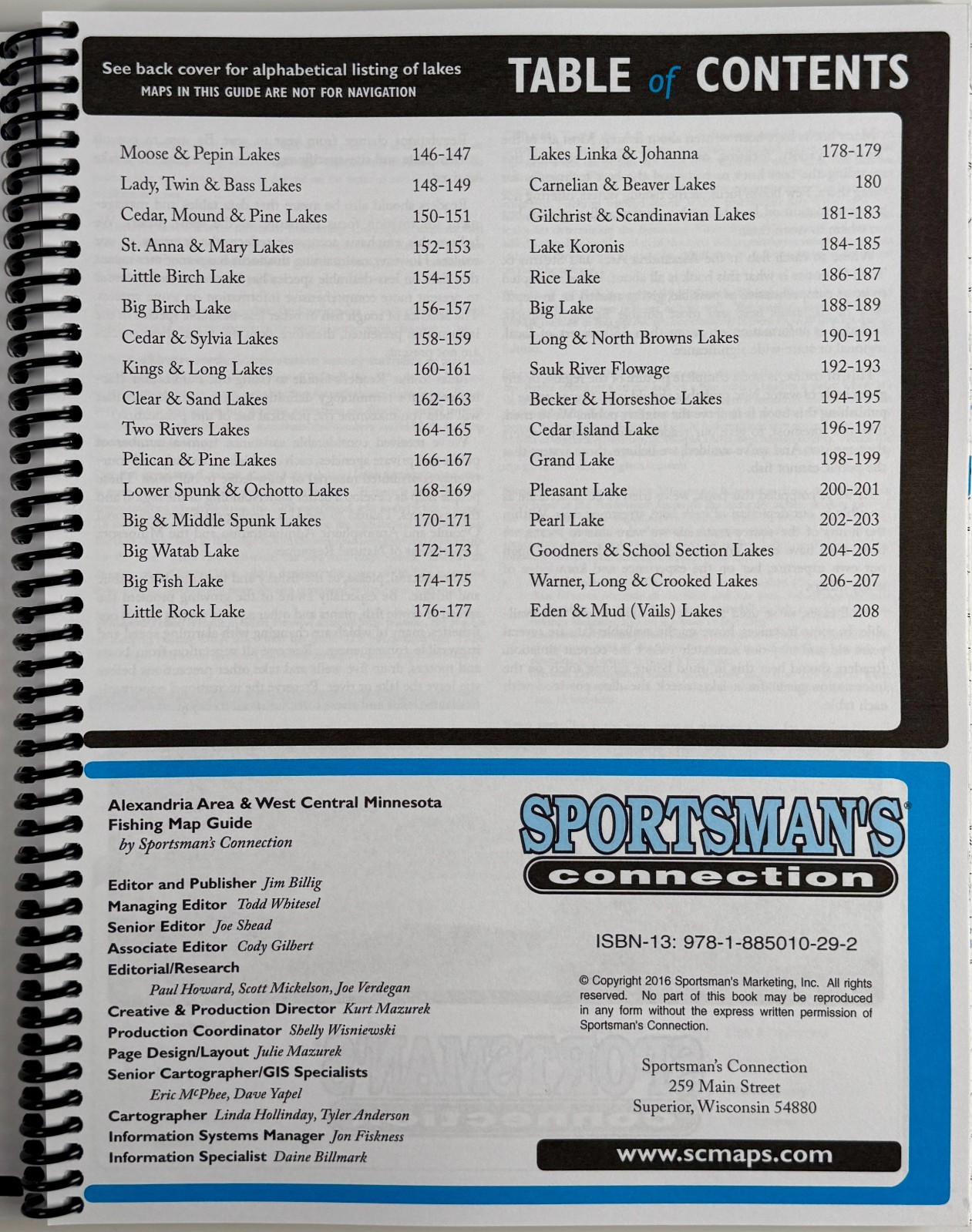 Minnesota Alexandria Area & West Central Minnesota Fishing Maps Guidebook