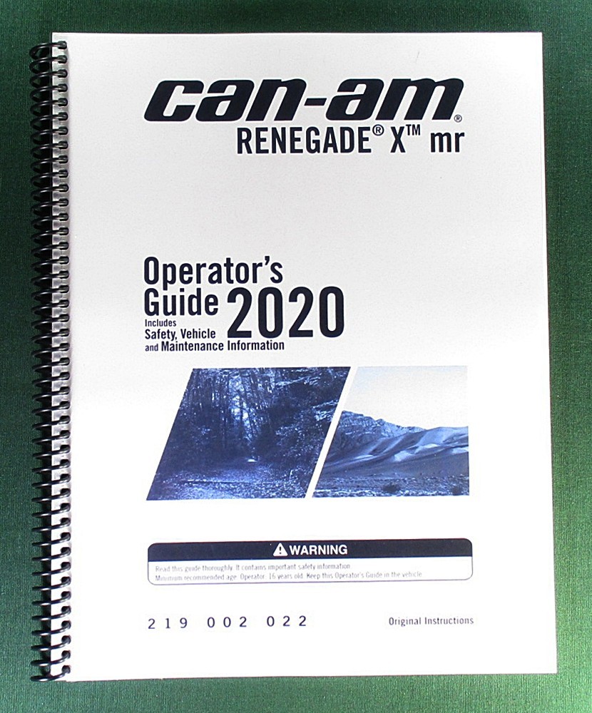2020 Can-Am Renegade 1000R X MR Owner’s Manual: 188 Pages & Protective Covers!