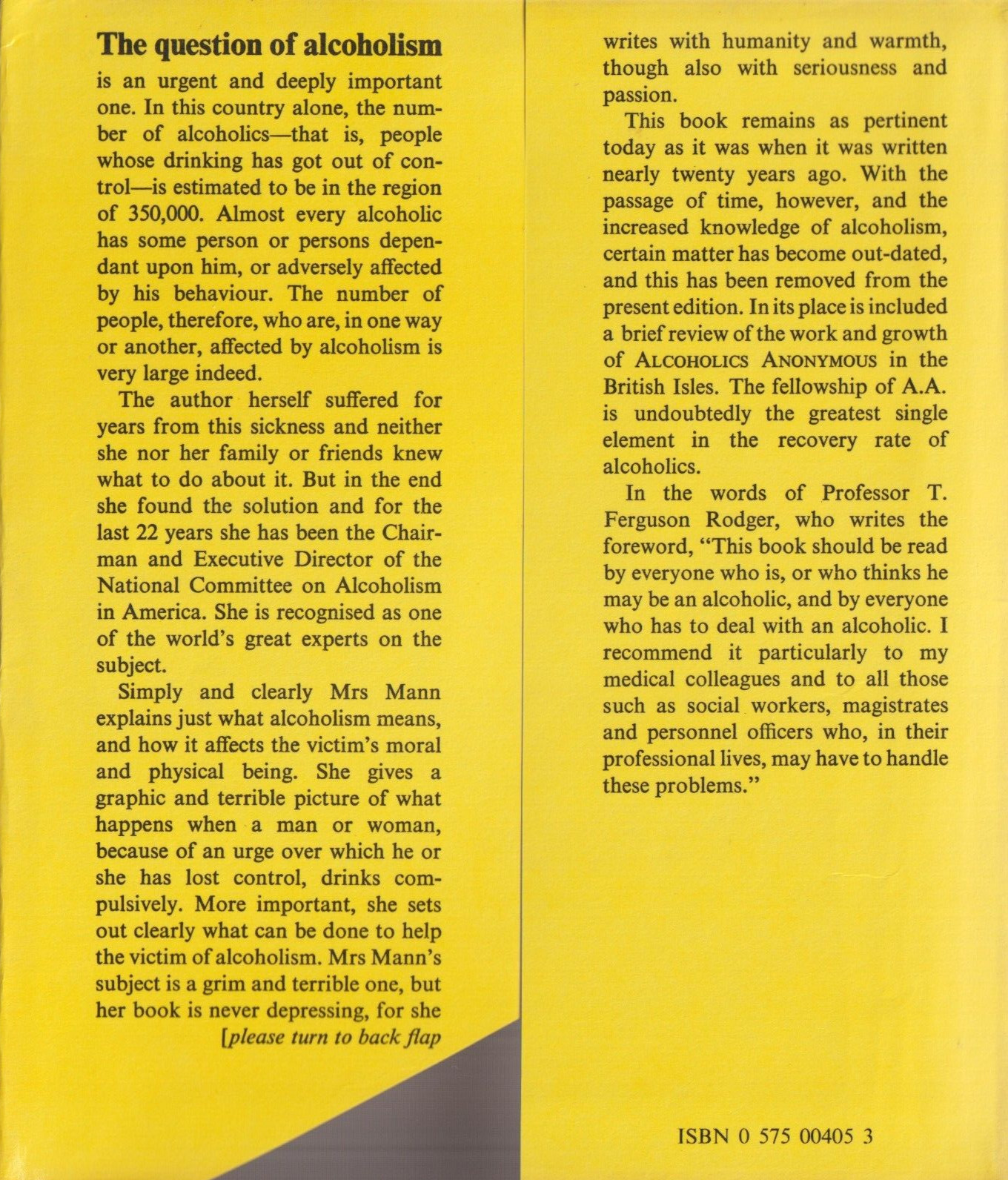 Primer on Alcoholism, Marty Mann, HC w/dj, Alcoholics Anonymous, 1974, UK