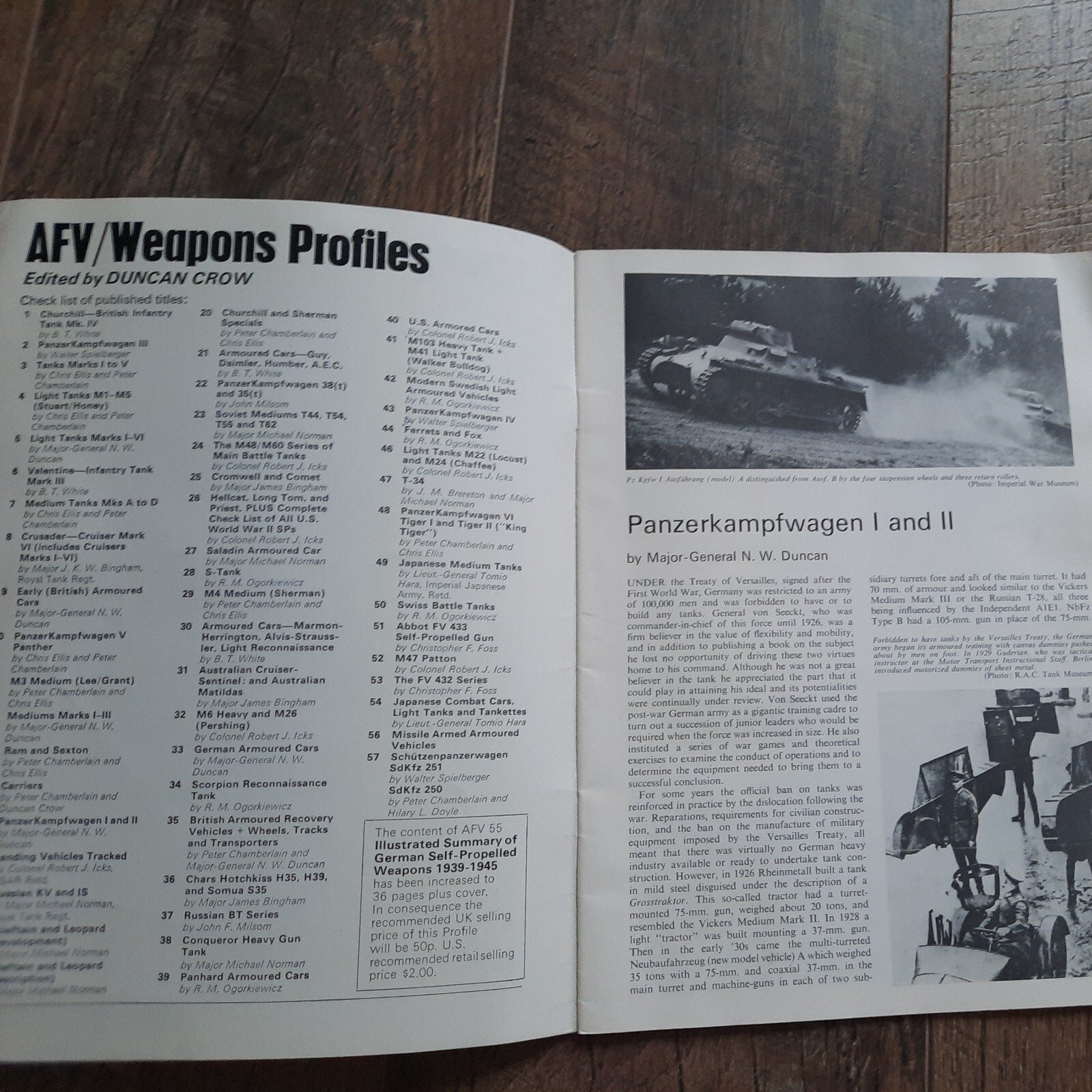 Profile AFV Weapons 15 Panzerkampfwagen 1 & 2 Paperback Book Major-General NW