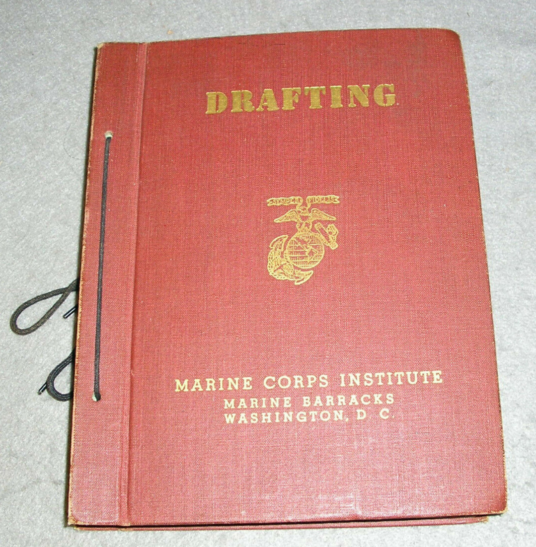 WWII Drafting Books Marine Corp Institute 14 in Binder US Army World War II 1945