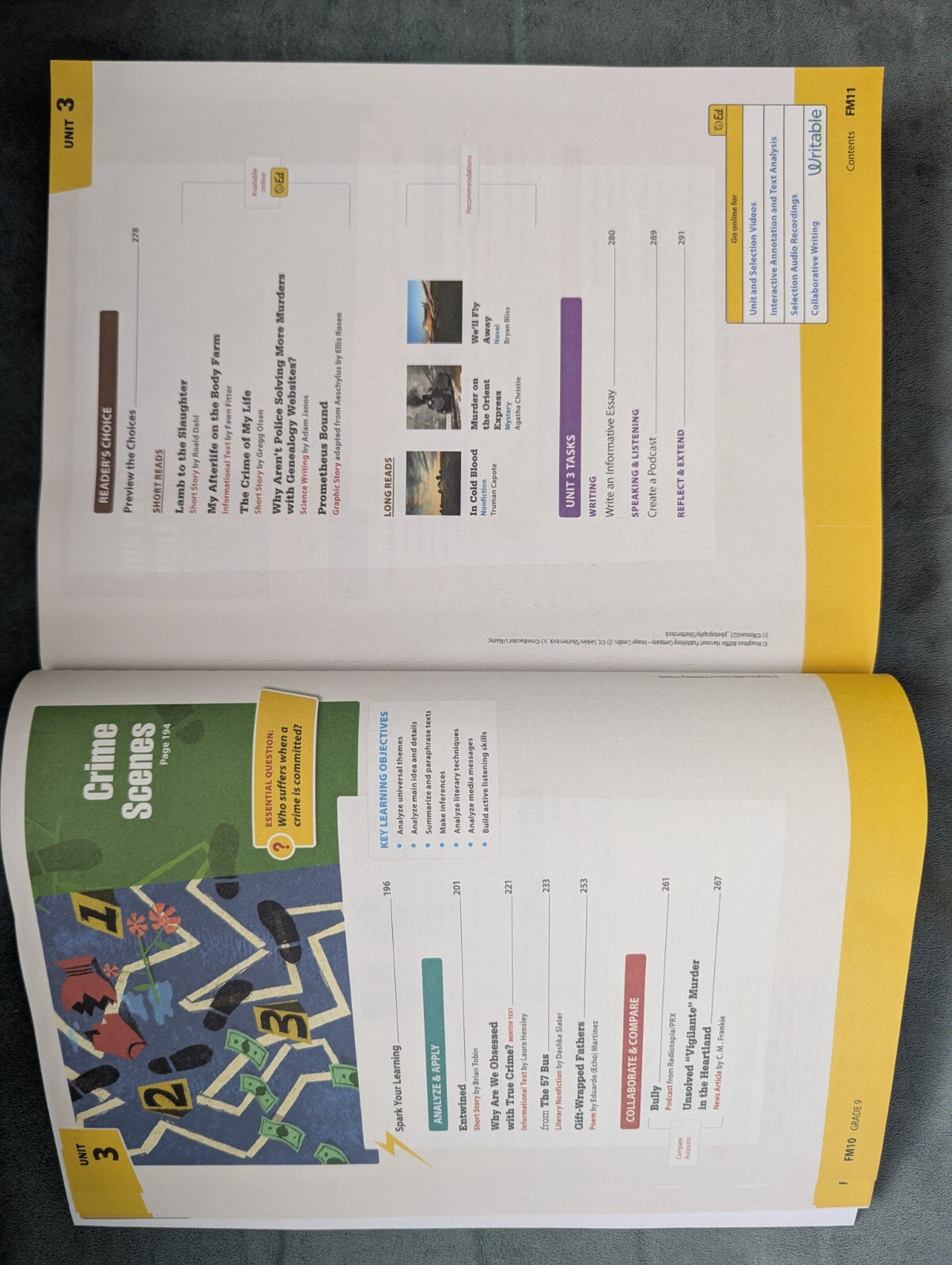 HMH Into Literature Florida Student Grade 9 Workbook