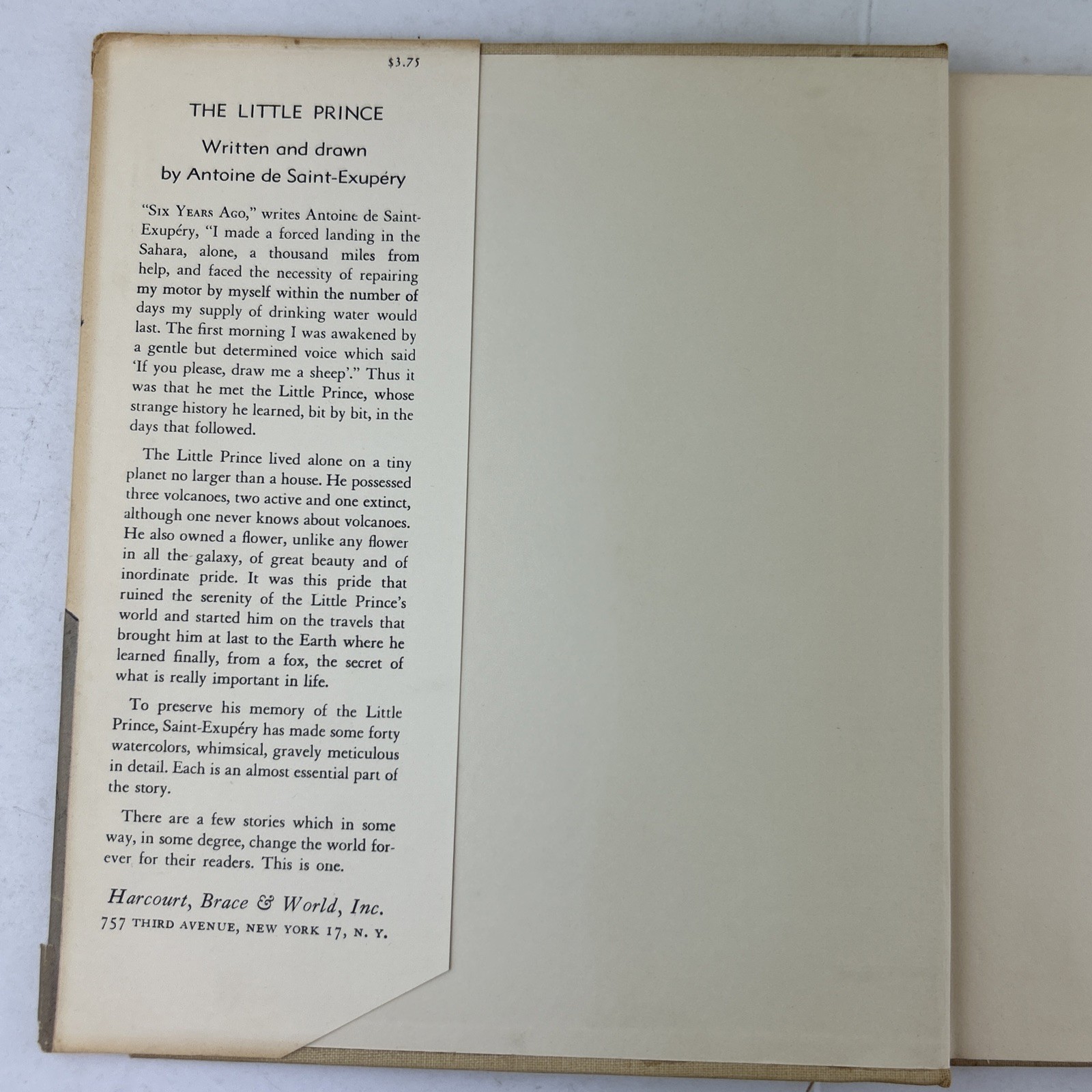 The Little Prince 1943 Antoine de Saint-Exupery 1ST EDITION $3.75 Harcourt Brace