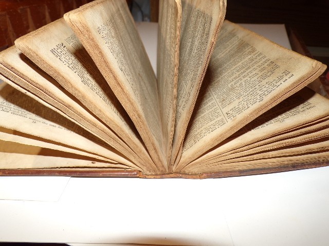 The Holy Bible American Bible Society RARE 1869 Brown Leather Original Tongues