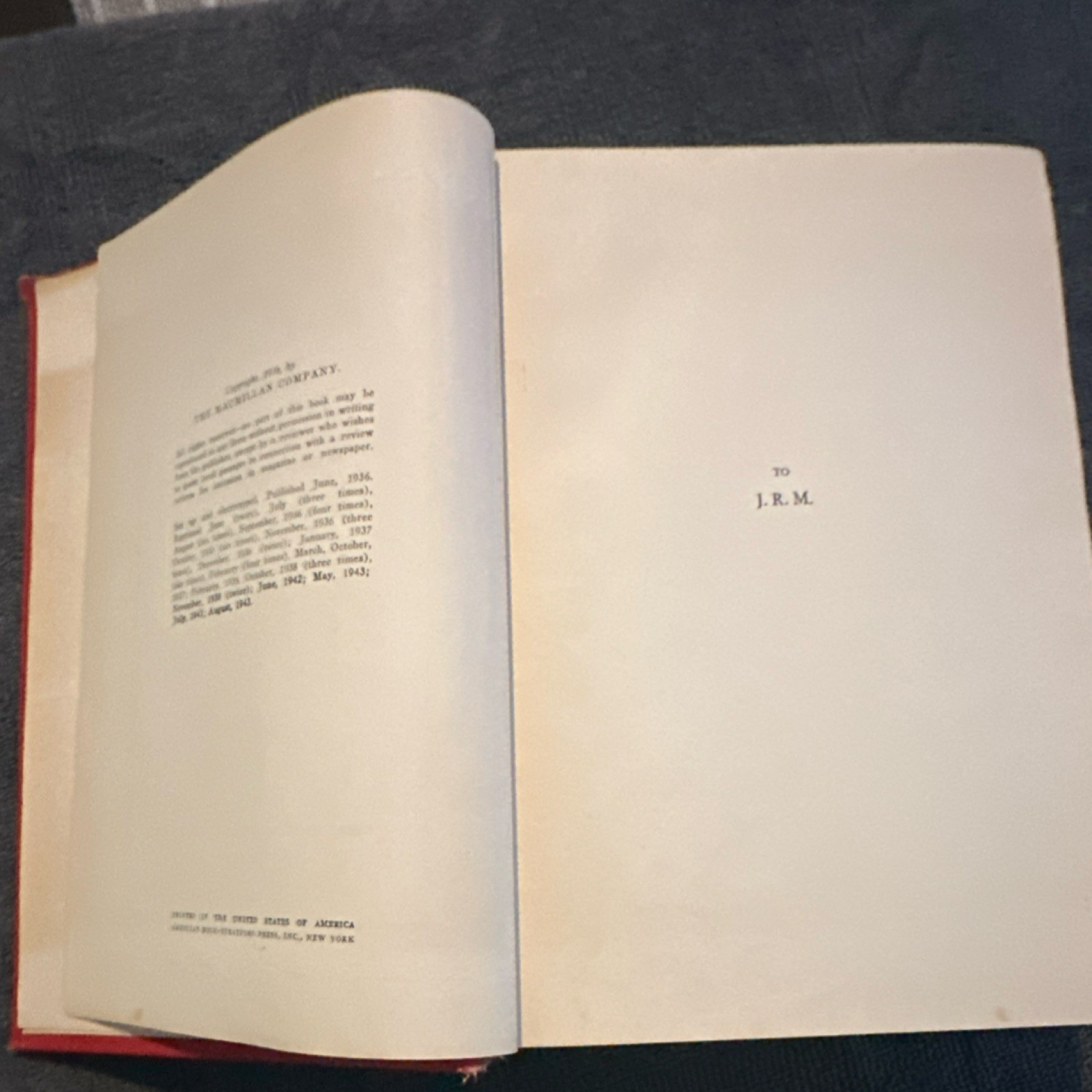 The Macmillan Company Margaret Mitchell Gone With the Wind Hardcover 1943