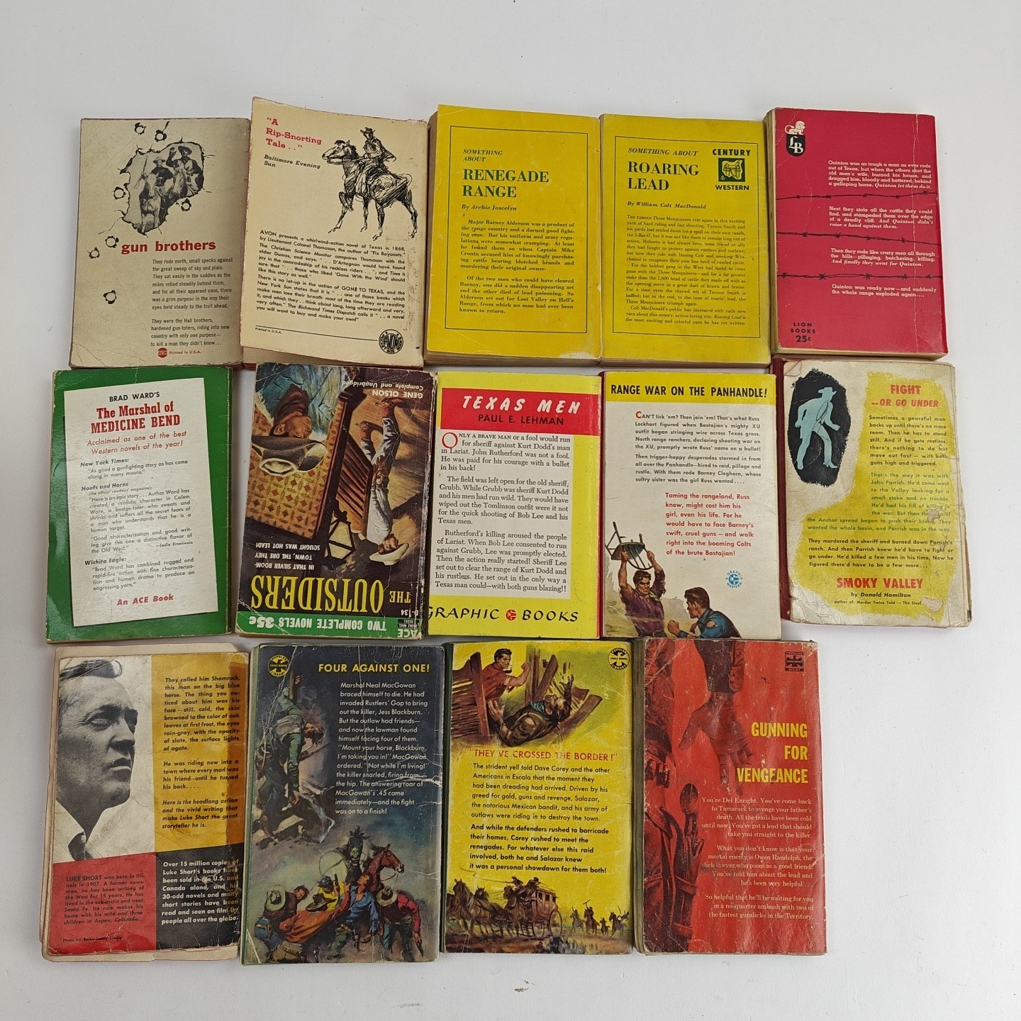 VTG Mixed Publisher Western Paperback Book Lot of 14 Wells, Ward, Short, Etc