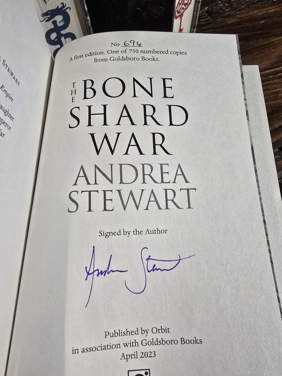 The Drowning Empire By Andrea Stewart Goldsboro Edition Numbered Sprayed Edges
