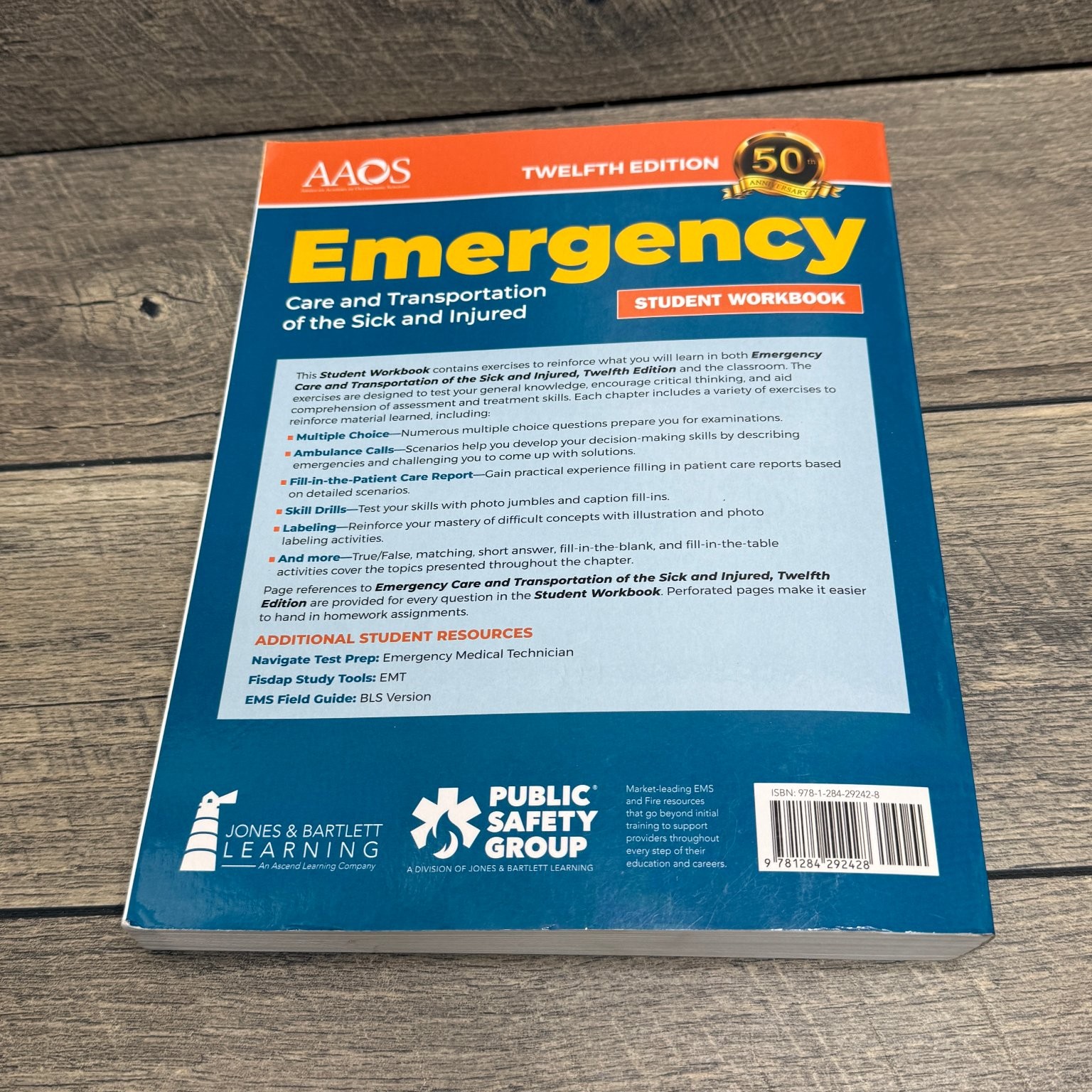 Emergency Care & Transportation of the Sick/Injured AAOS 12th Ed Workbook & Text