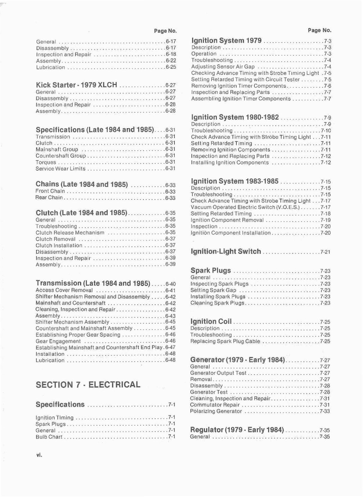 HARLEY-DAVIDSON XL XR Sportster 1000cc Service Manual 1979 To 1985, FOLDOUTS