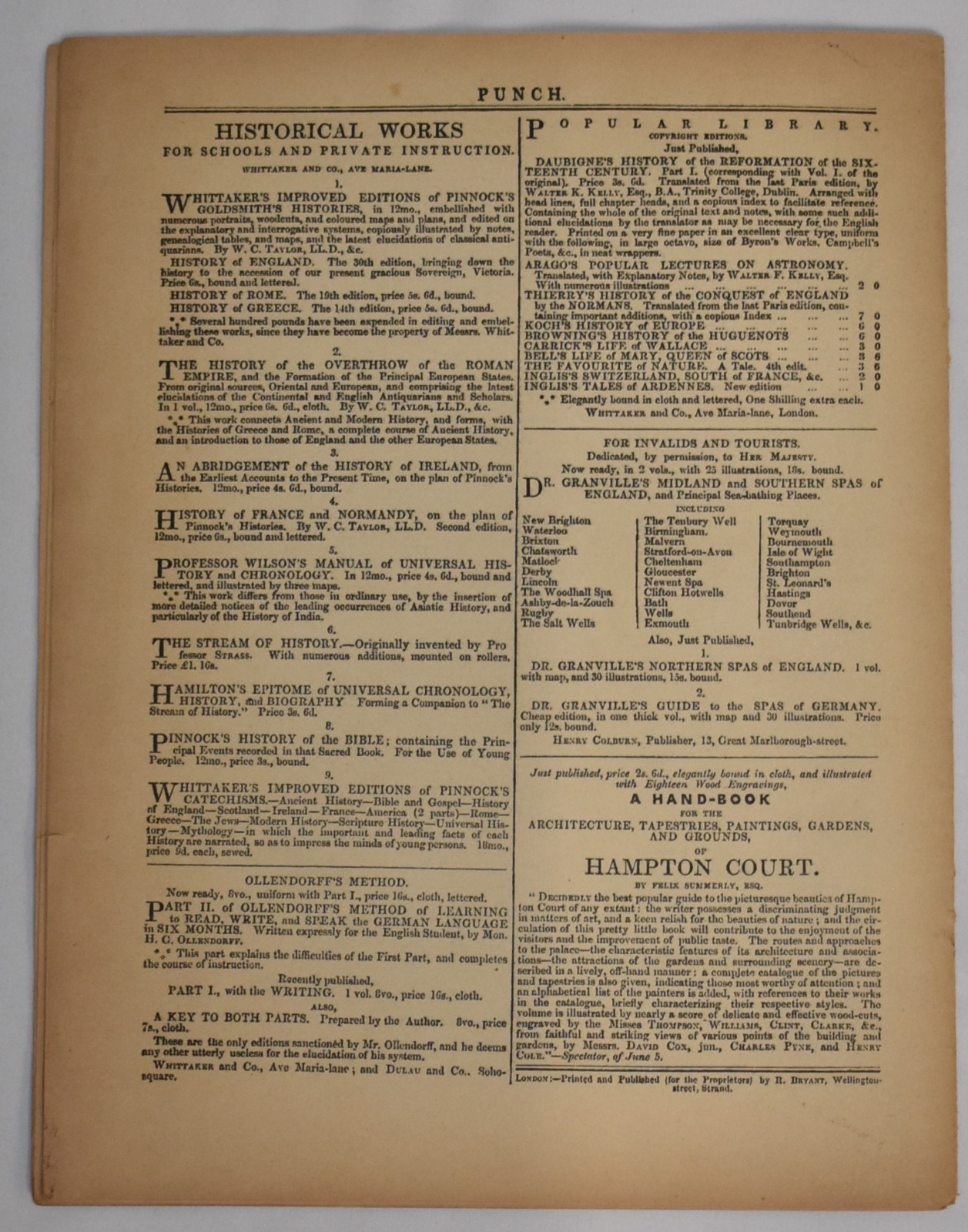 Reprint of the 1st Edition of Punch The London Charivari, published July 17 1841