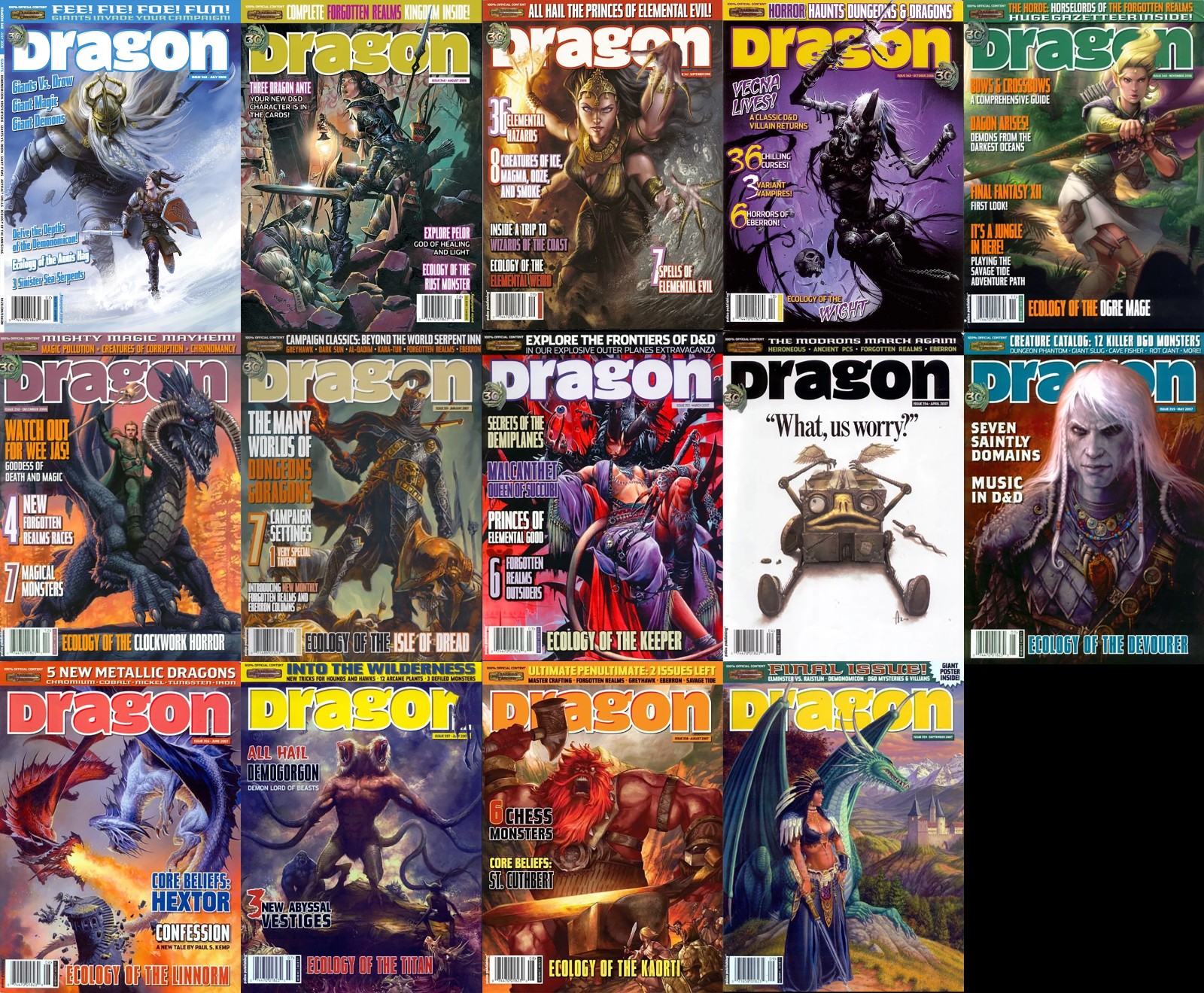 Dragon Magazine Dungeons & Dragons D&D TSR/WotC/Paizo