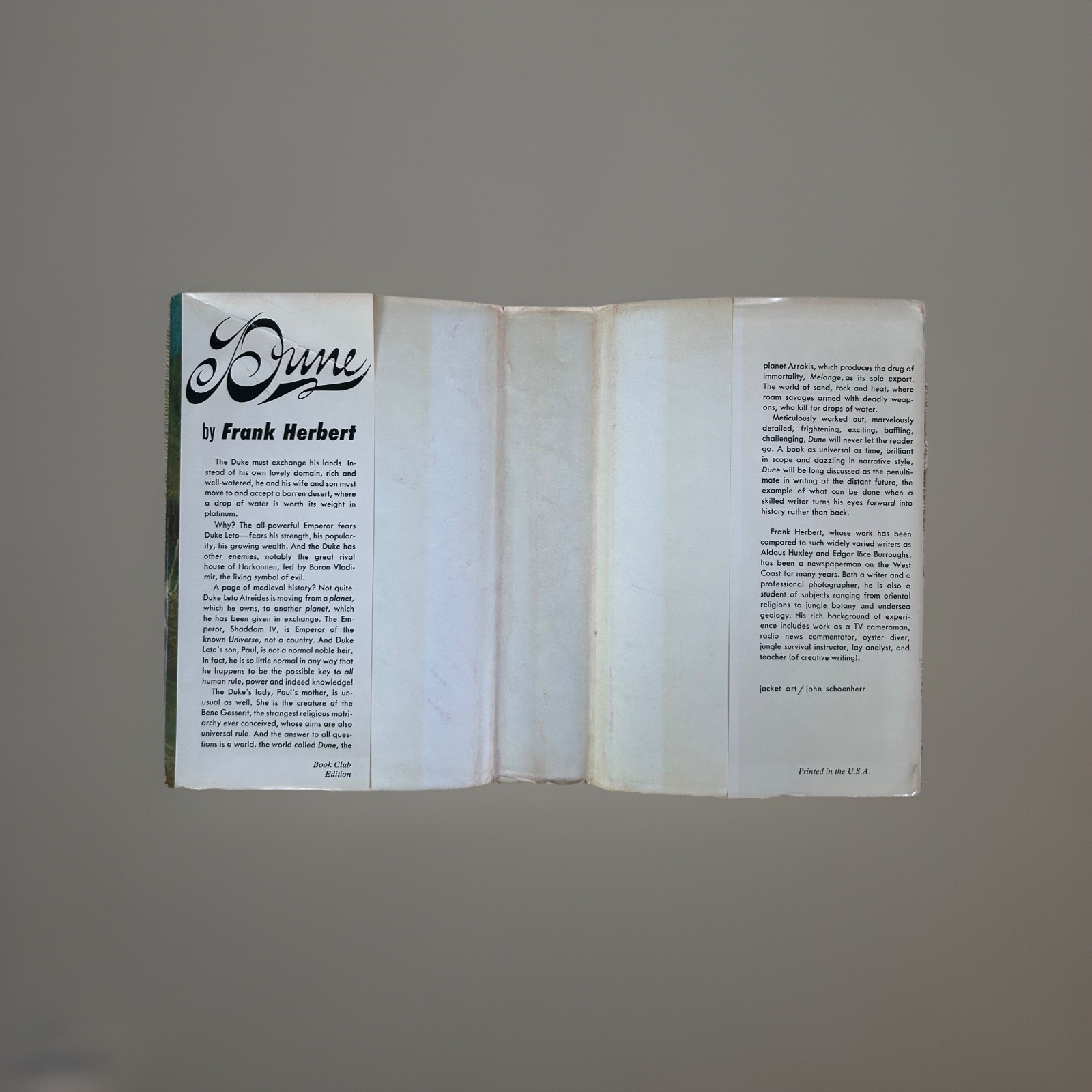 Dune by Frank Herbert 1965 BCE Book Club Edition Hardcover Gutter Code Y49