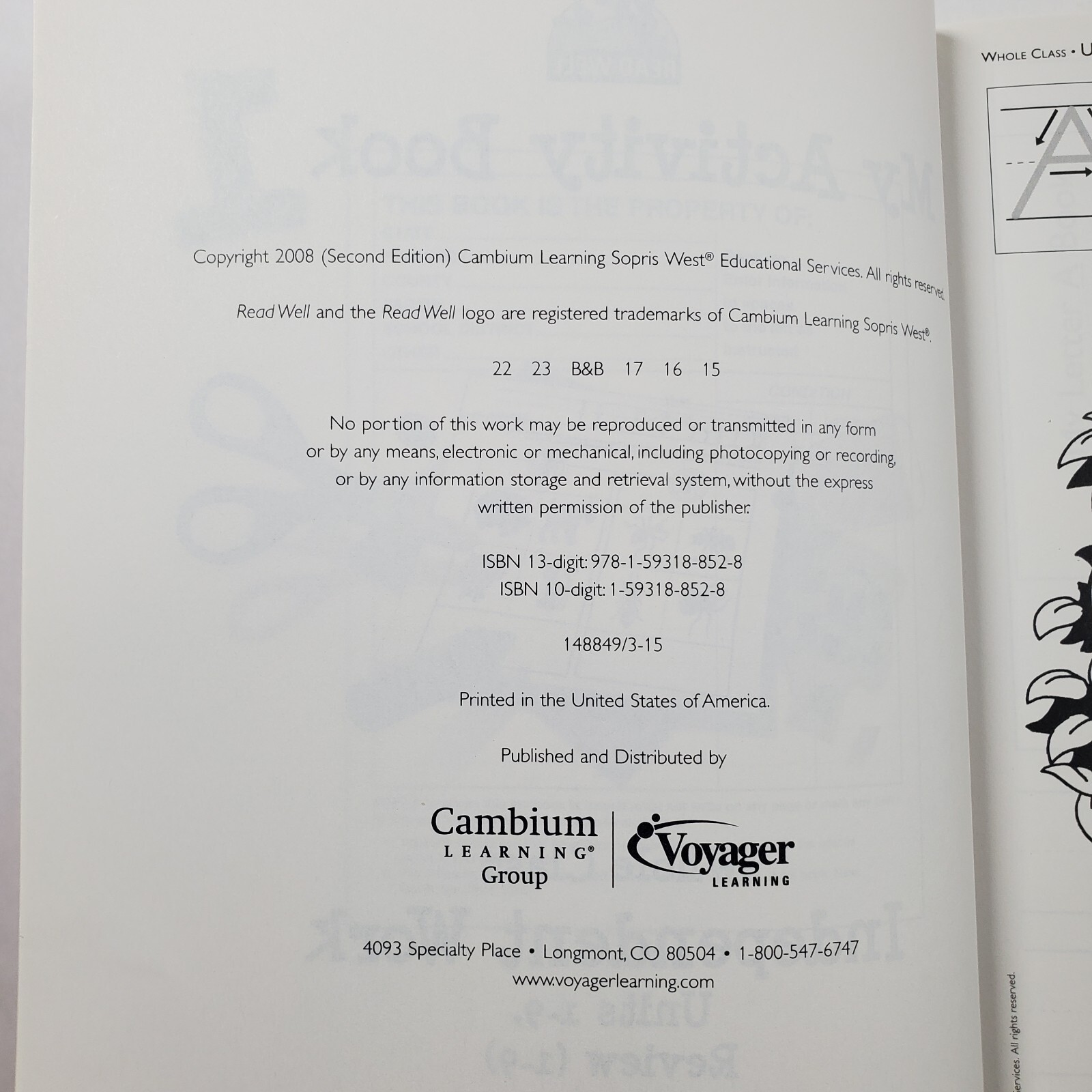 Read Well Level K My Activity Books 1-3 Sopris West Voyager Cambium Homeschool