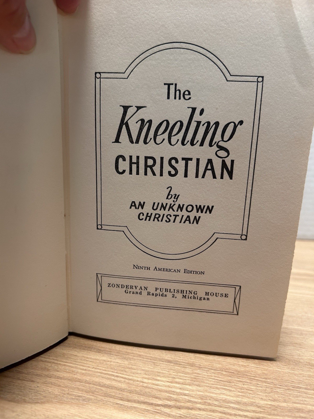 The Kneeling Christian An Unknown Christian Hardcover Book Seminary