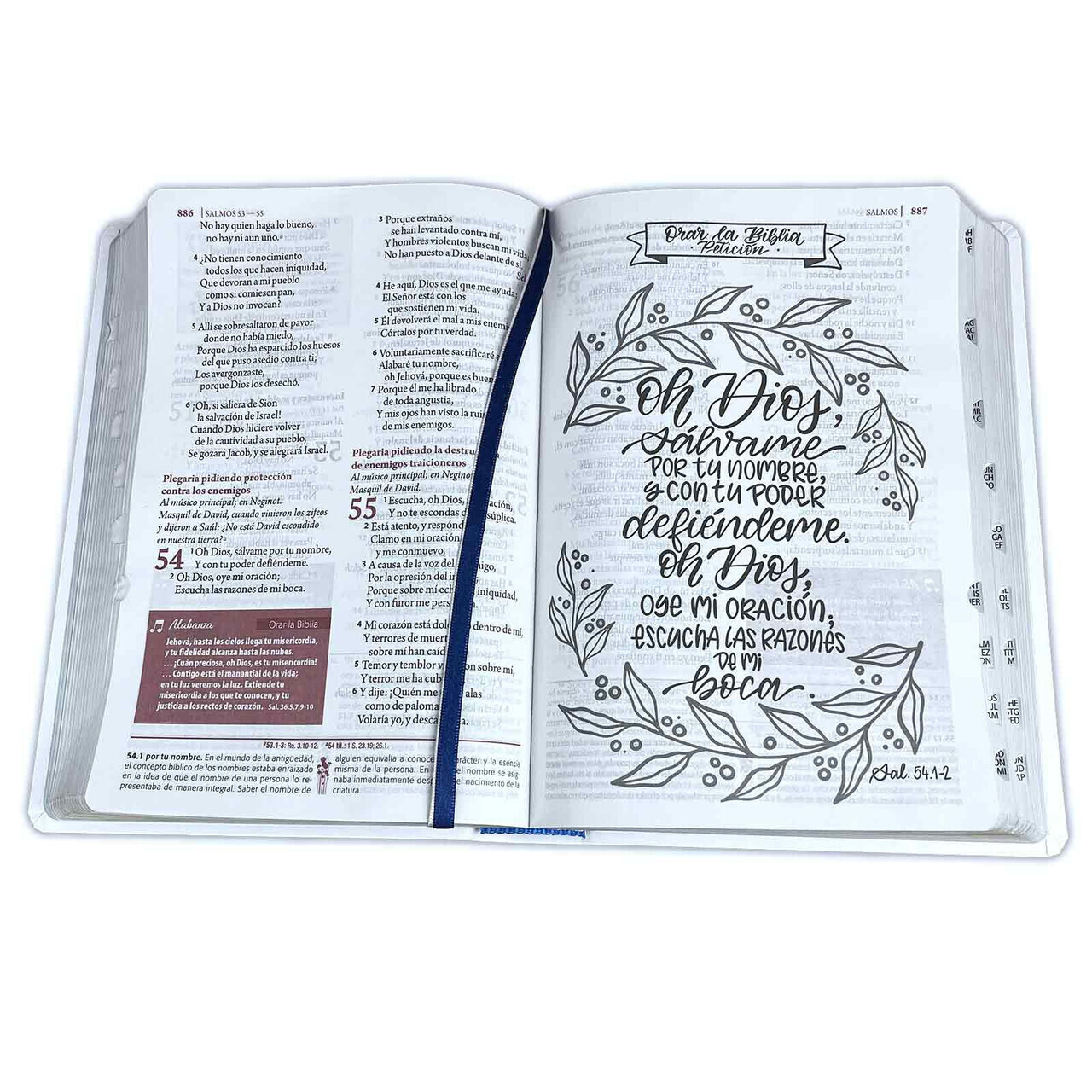 Biblia de Estudio Ser Mujer RV1960 blanco floral con indice – para mujeres