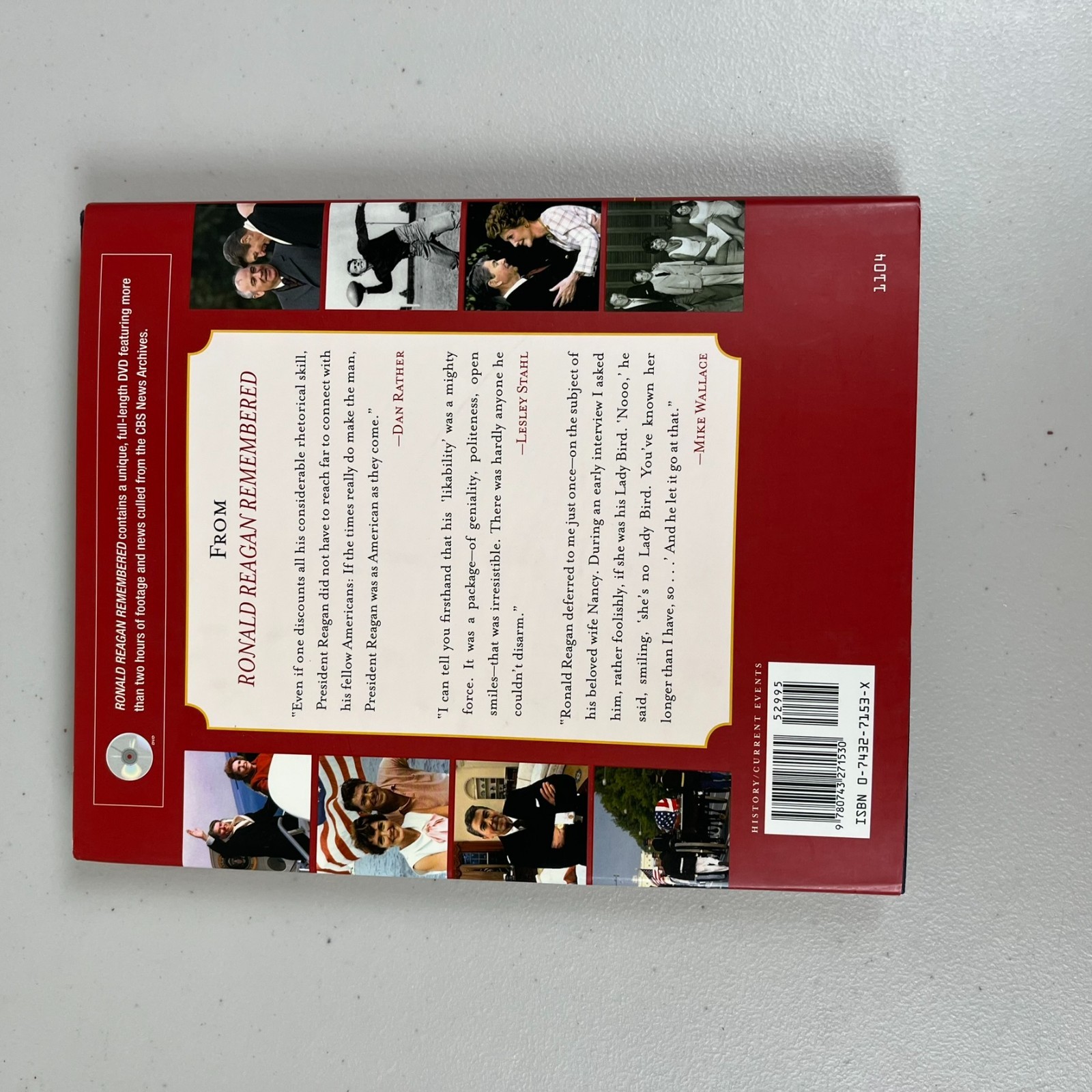 Ronald Reagan Remembered Hardcover CBS News Staff – NO DVD