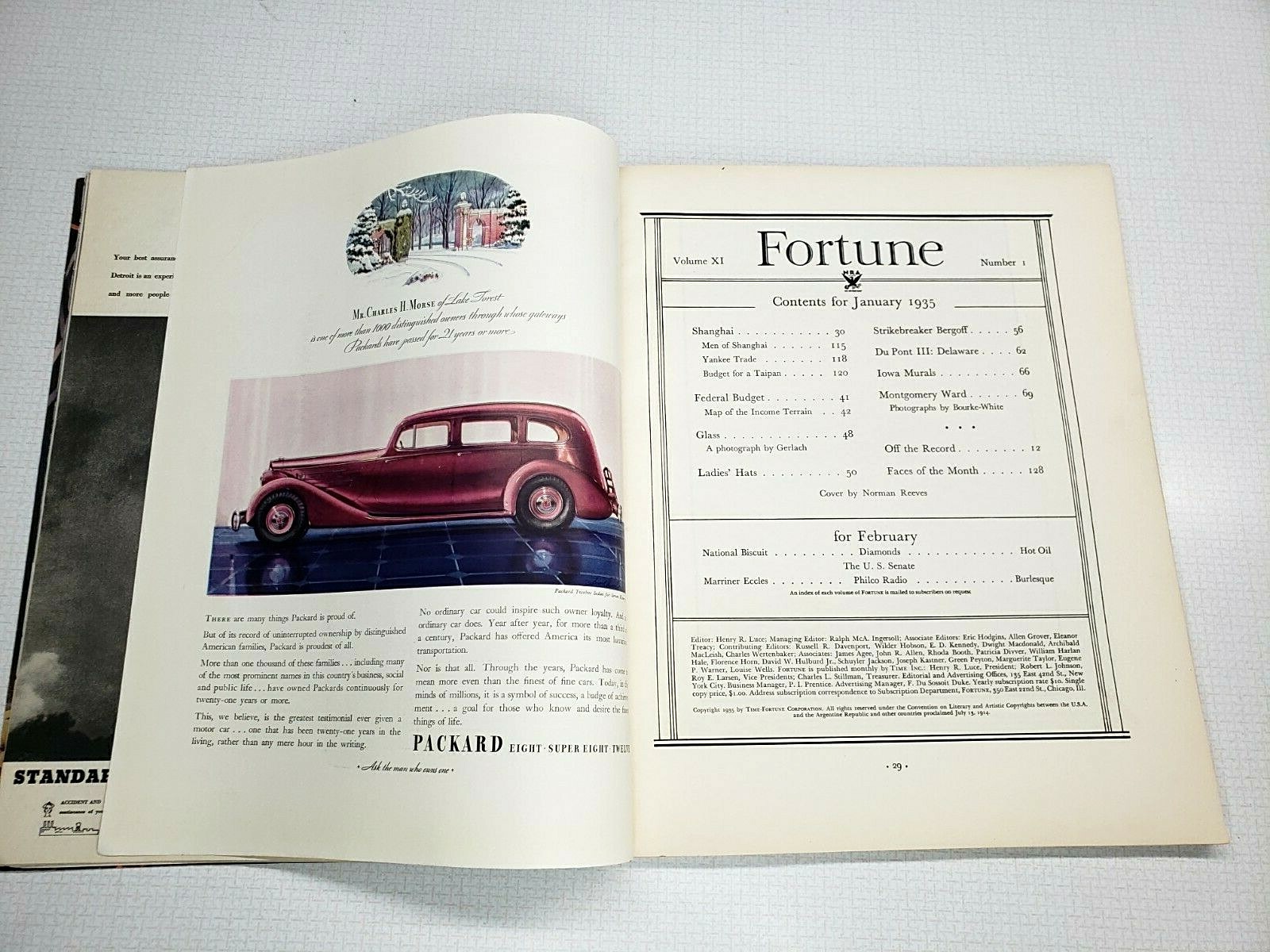 VINTAGE Fortune Magazine January 1935 Volume XI No.1 Softcover 144 Pages