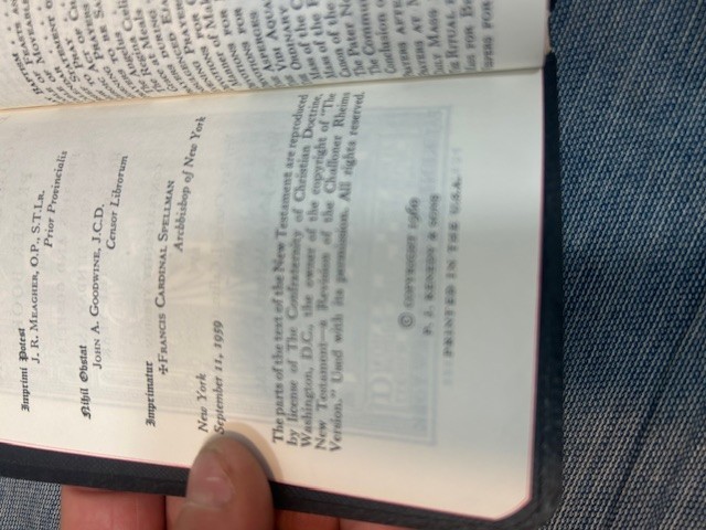 BLESSED BE GOD Complete Catholic PRAYER book 1960 Leather P.J. Kenedy & Sons, NY