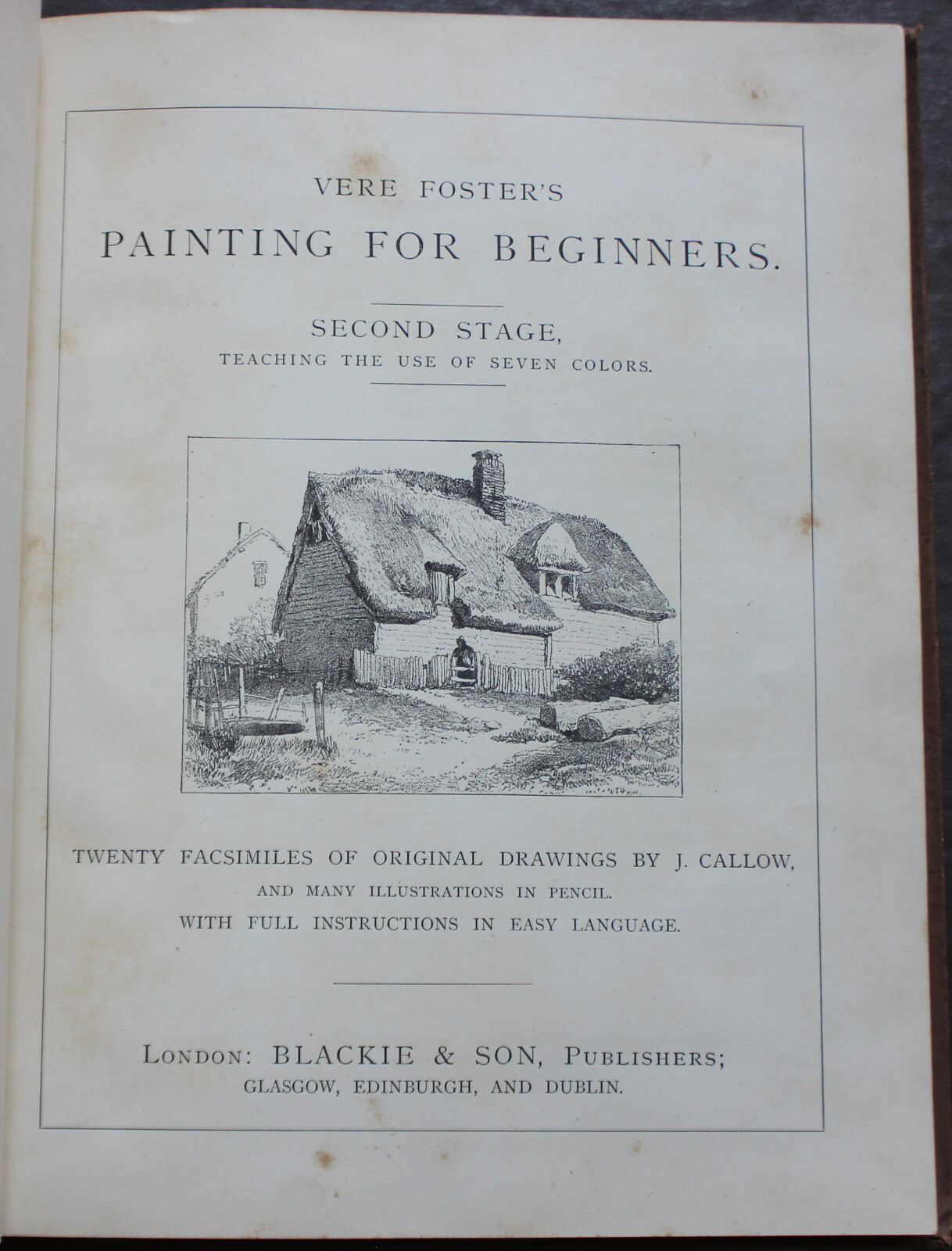 Rare Antique Old Book Beginner Watercolor Series Painting ~1890 Illustrated Work
