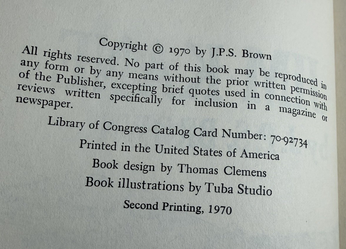 SIGNED Jim Kane J.P.S. Brown The Dial Press 1970 1st Ed 2nd Print HC/DJ NF/VG