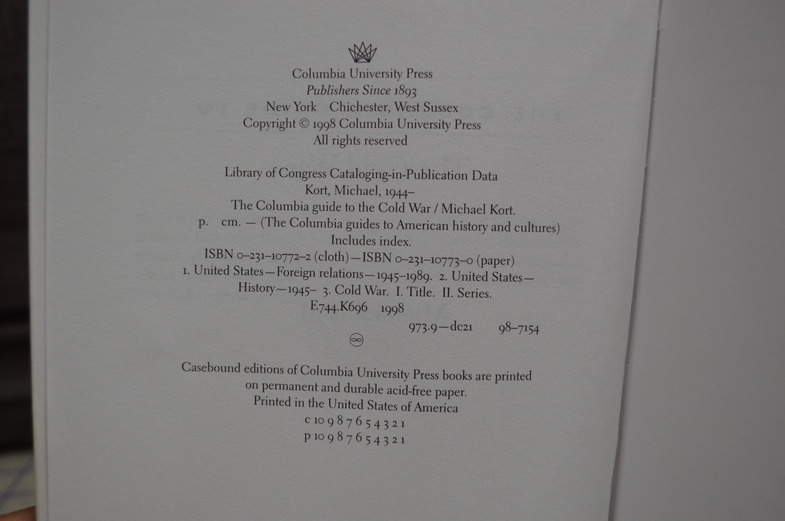 The Columbia Guide to the Cold War