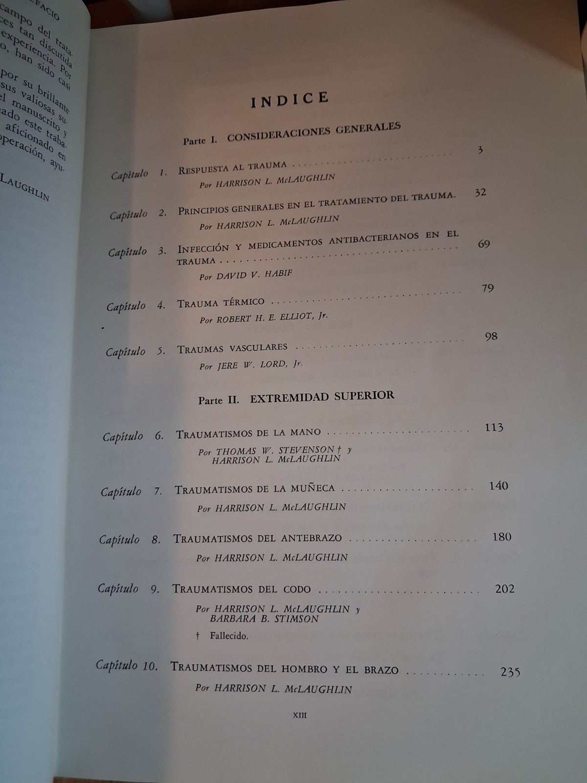 1961, Trauma by Dr. Harrison L. McLaughlin, First Edition, Translated to Spanish
