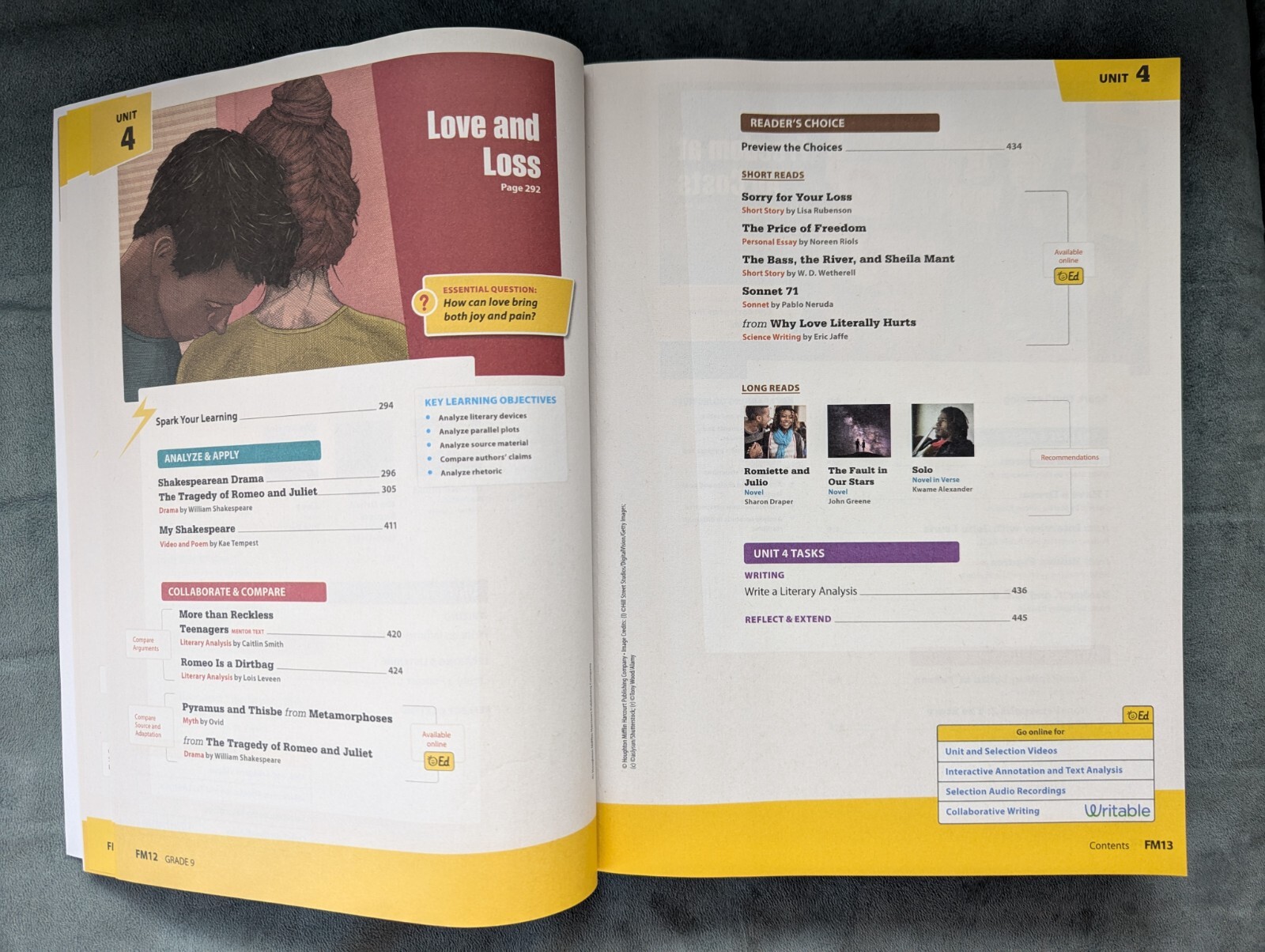 HMH Into Literature Florida Student Grade 9 Workbook