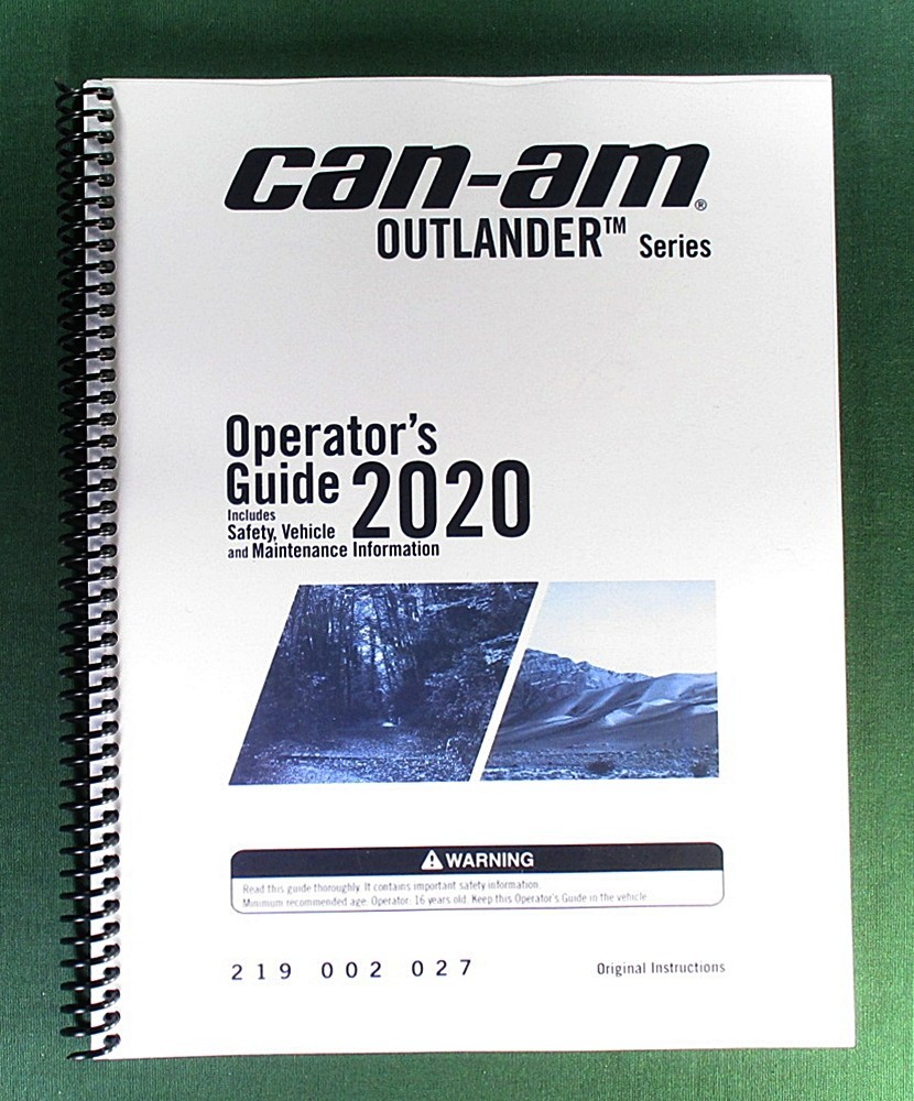 2020 Can-Am Outlander 850 Owner’s Manual: 228 Pages & Protective Covers!