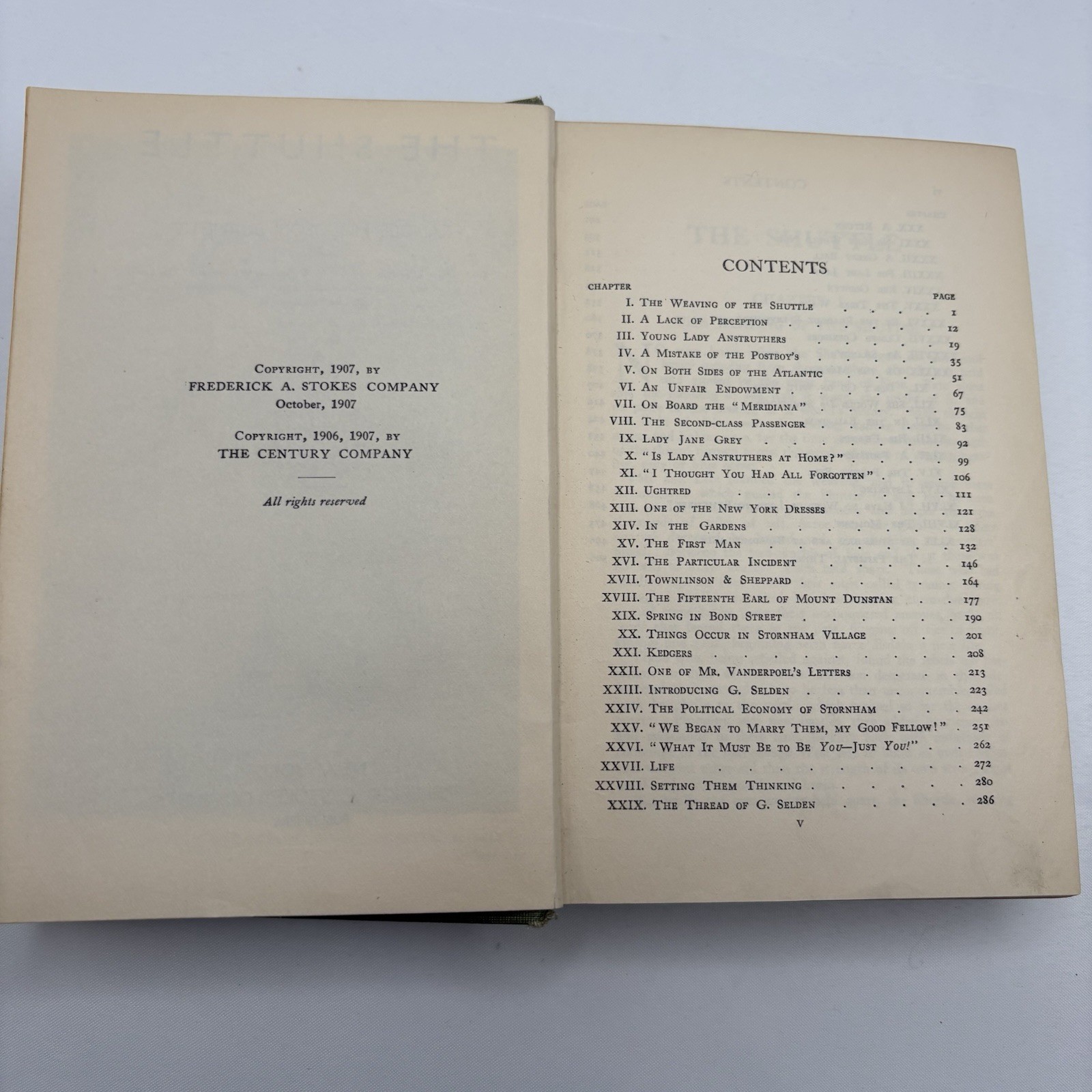 1907 “The Shuttle” Frances Hodgson Burnett Antique Hardcover Book