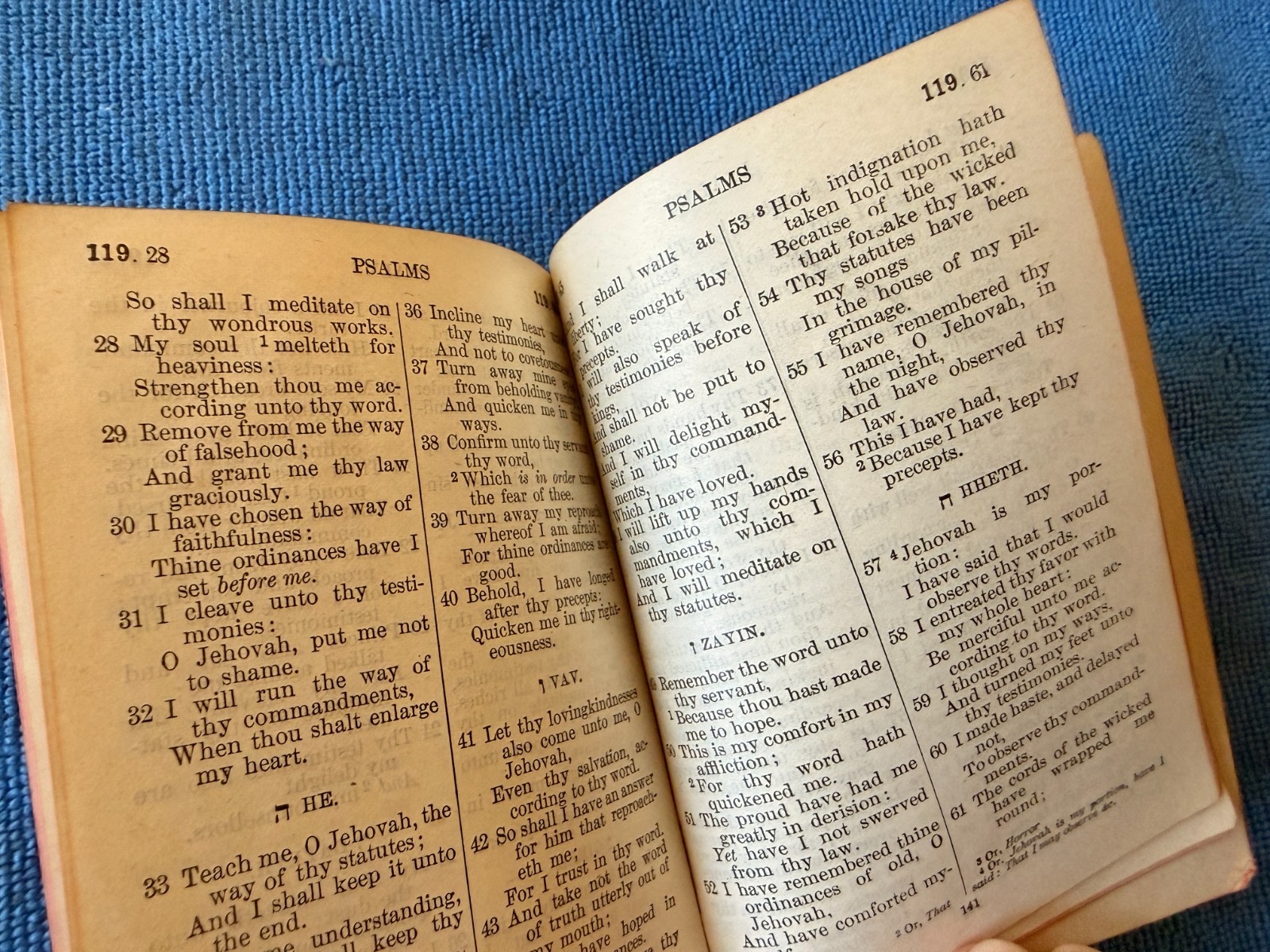 1901 Antique 4″ Book of Psalms revised ASV American Bible Society debossed cover