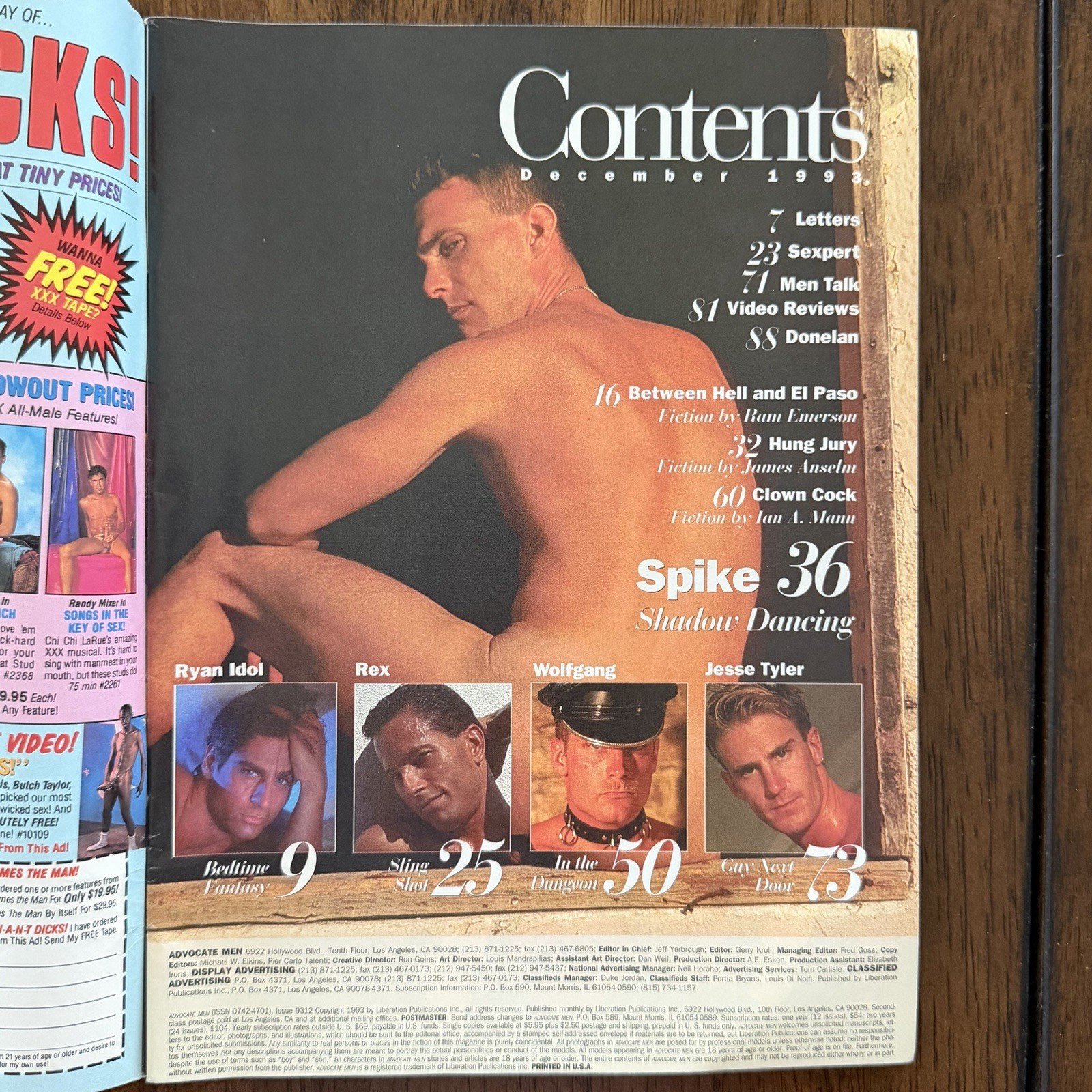Advocate Men, December 1993, Collectors Item, Minor Wear, Overall Good Condition